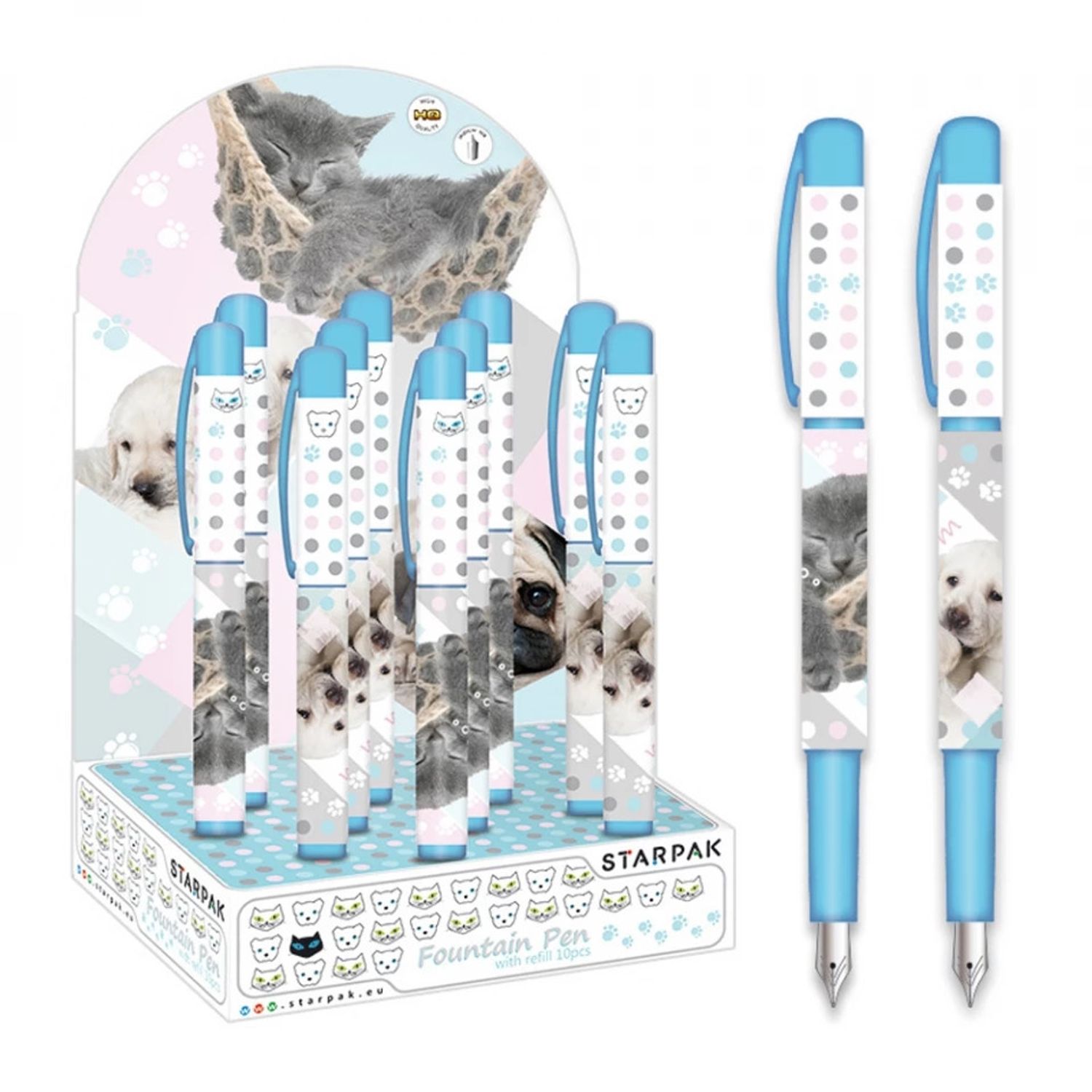 Stilou + 2 rezerve cerneala - Animals 10 buc/display - STARPAK fotografia produsului View 4 L
