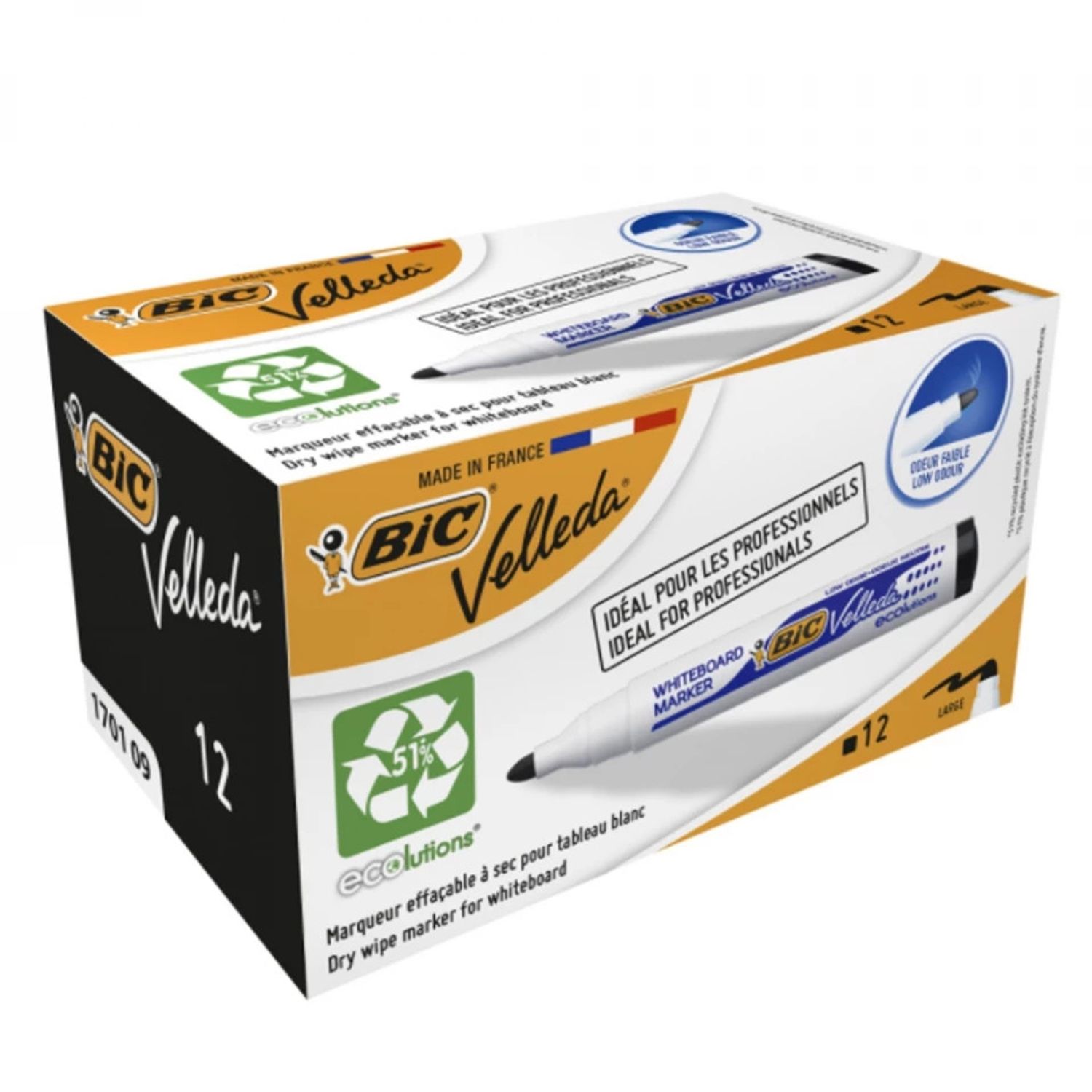 Marker ECO Velleda 1701 negru 12/cutie - BIC fotografia produsului View 3 L