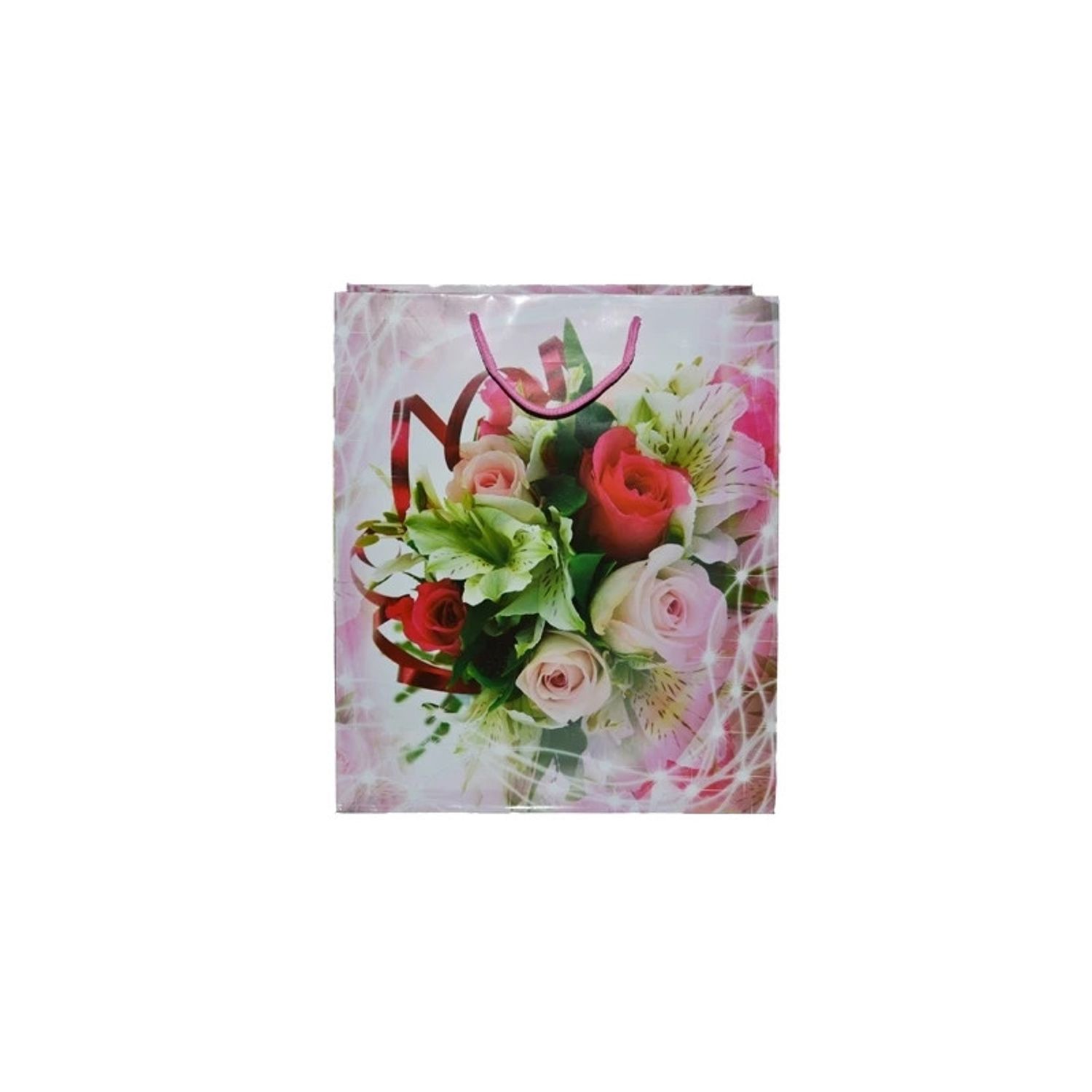 Punga cadou cu flori, 32x44x11 cm fotografia produsului View 4 L
