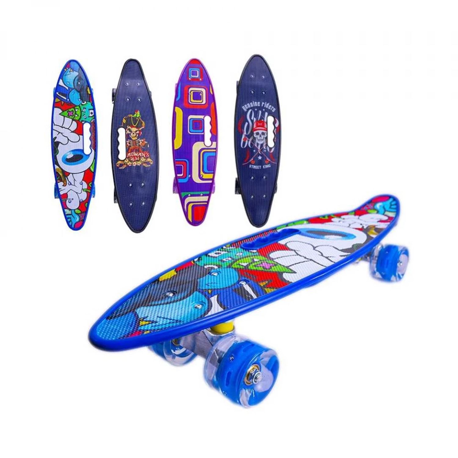 Placa skateboard cu roti silicon, led, SL-AS fotografia produsului