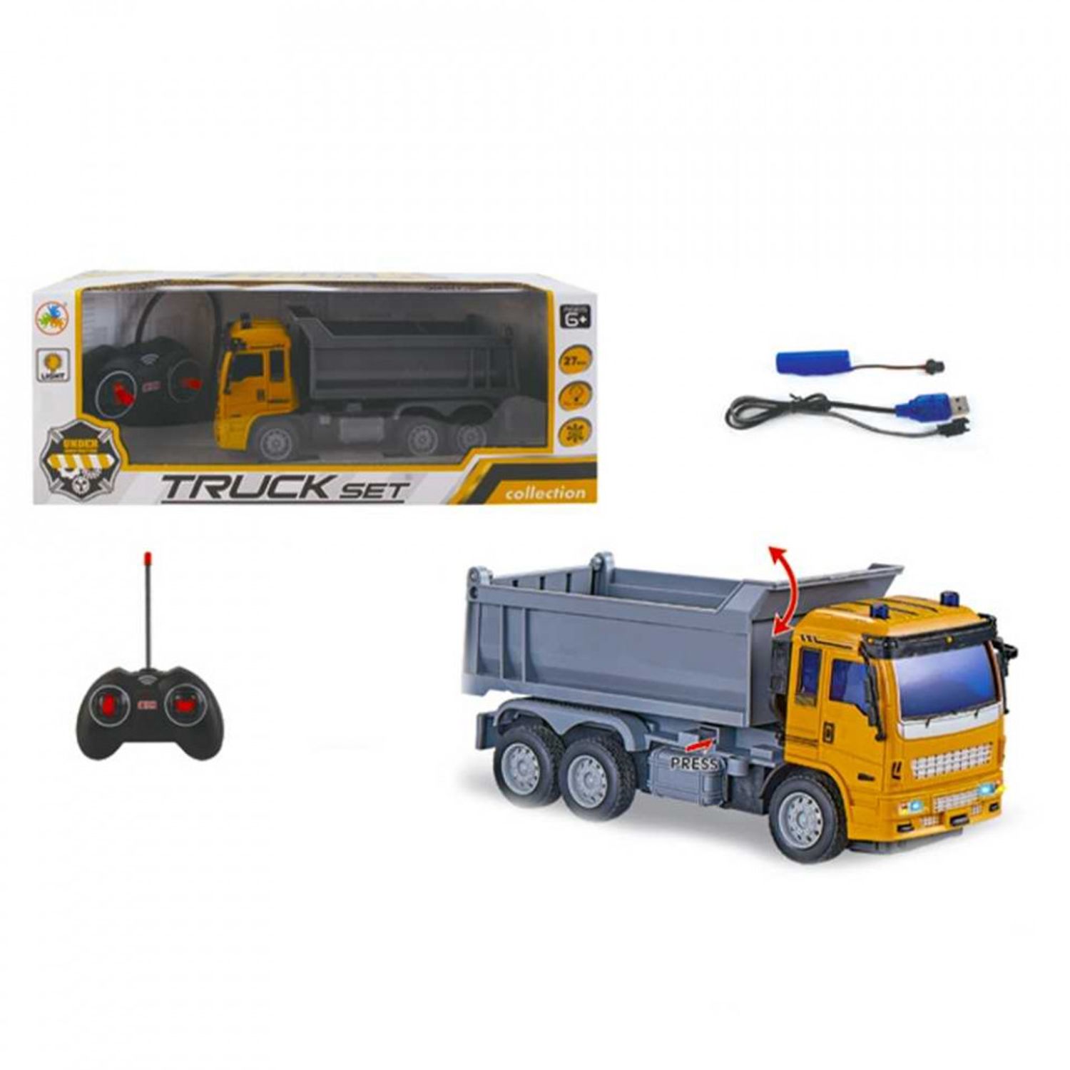 Camion RC, cu lumina, 19.5x9x7 cm fotografia produsului