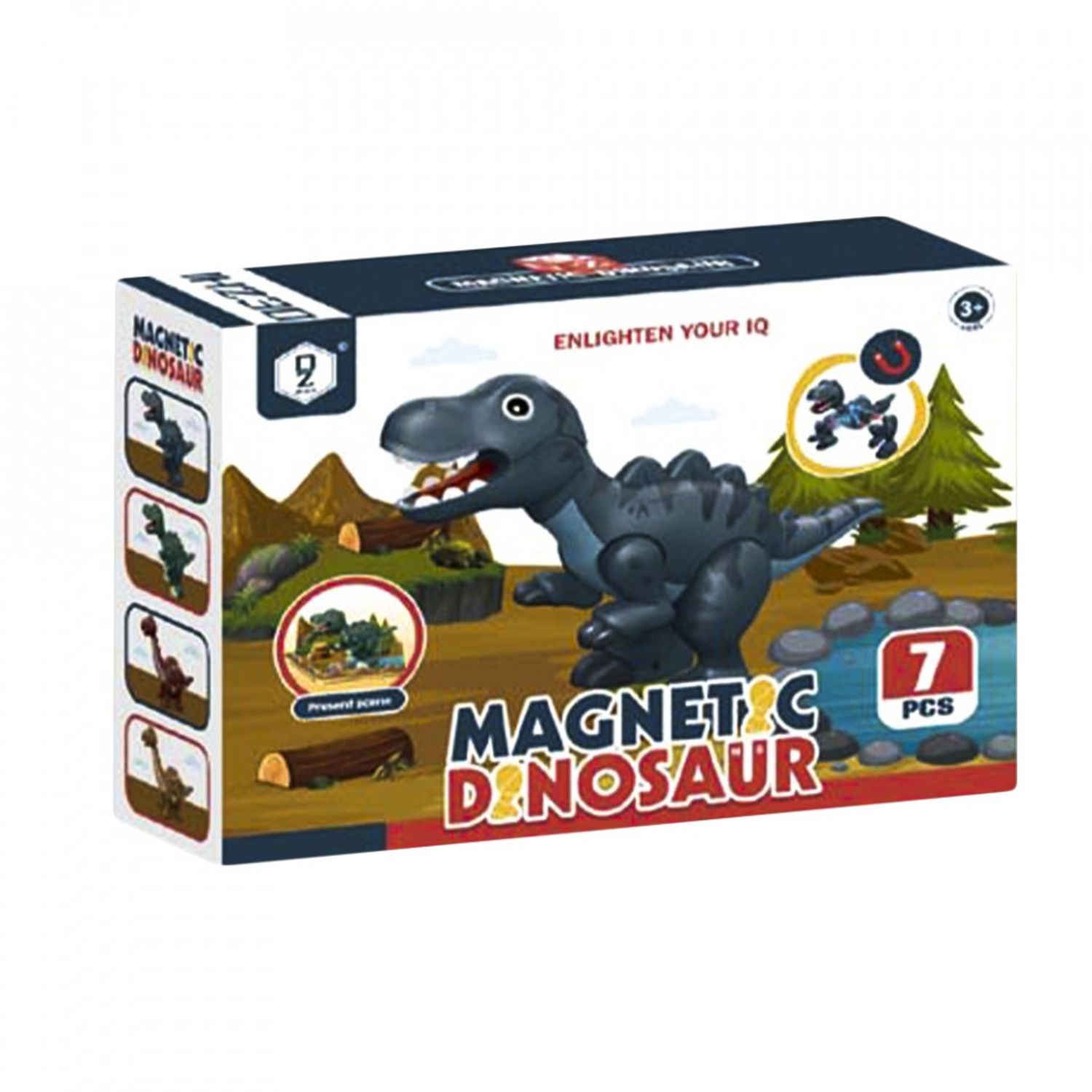 Joc constructii magnetic, dinozaur, 7 piese fotografia produsului