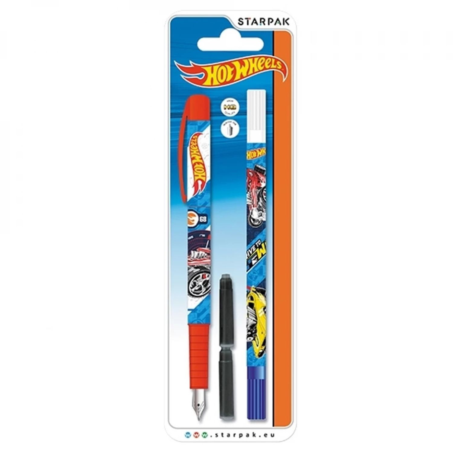Stilou + 2 rezerve cerneala + pic corector - Hot Wheels 1 set|b fotografia produsului View 3 L