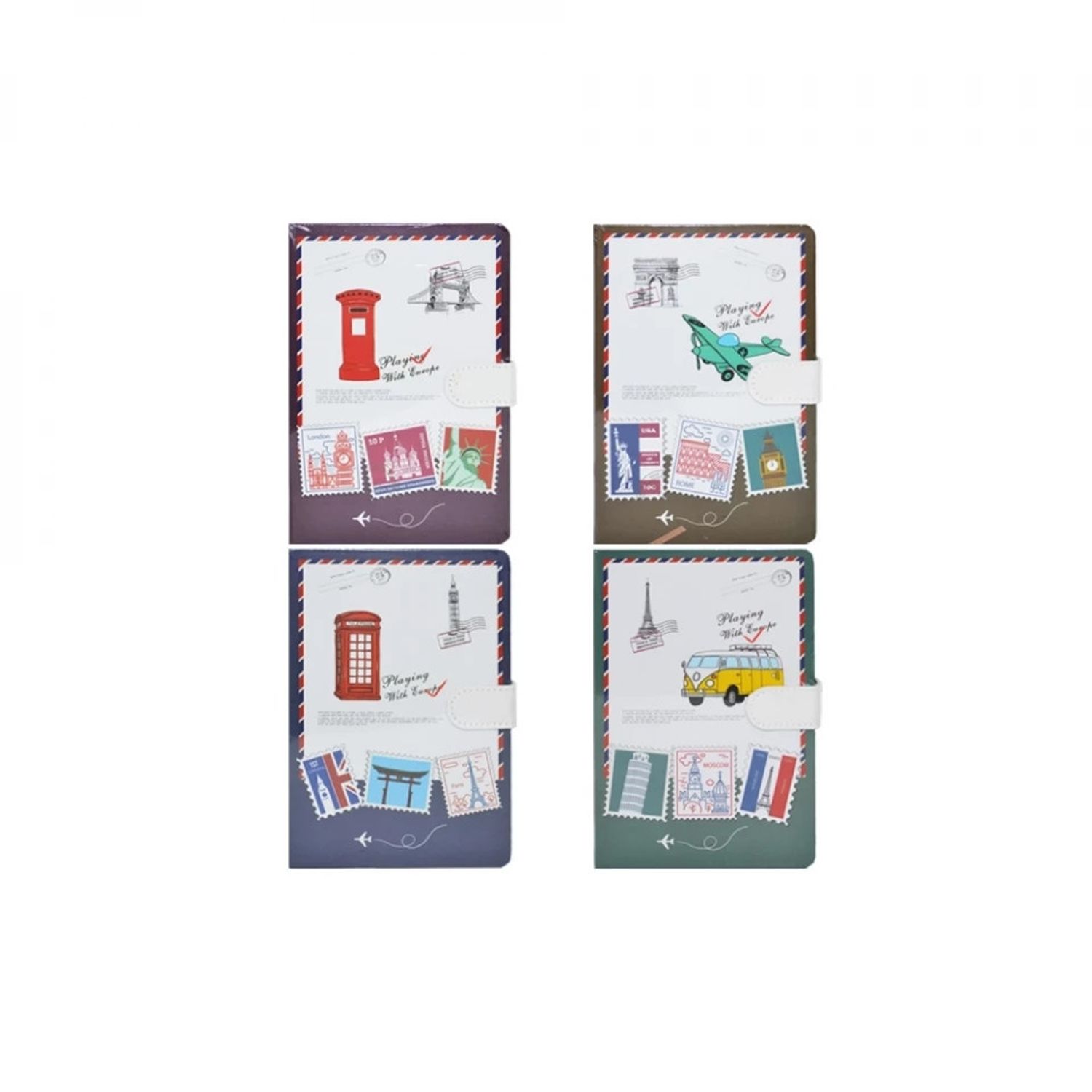 Notes A6 cu magnet, 144 file, Timbre cu orase fotografia produsului