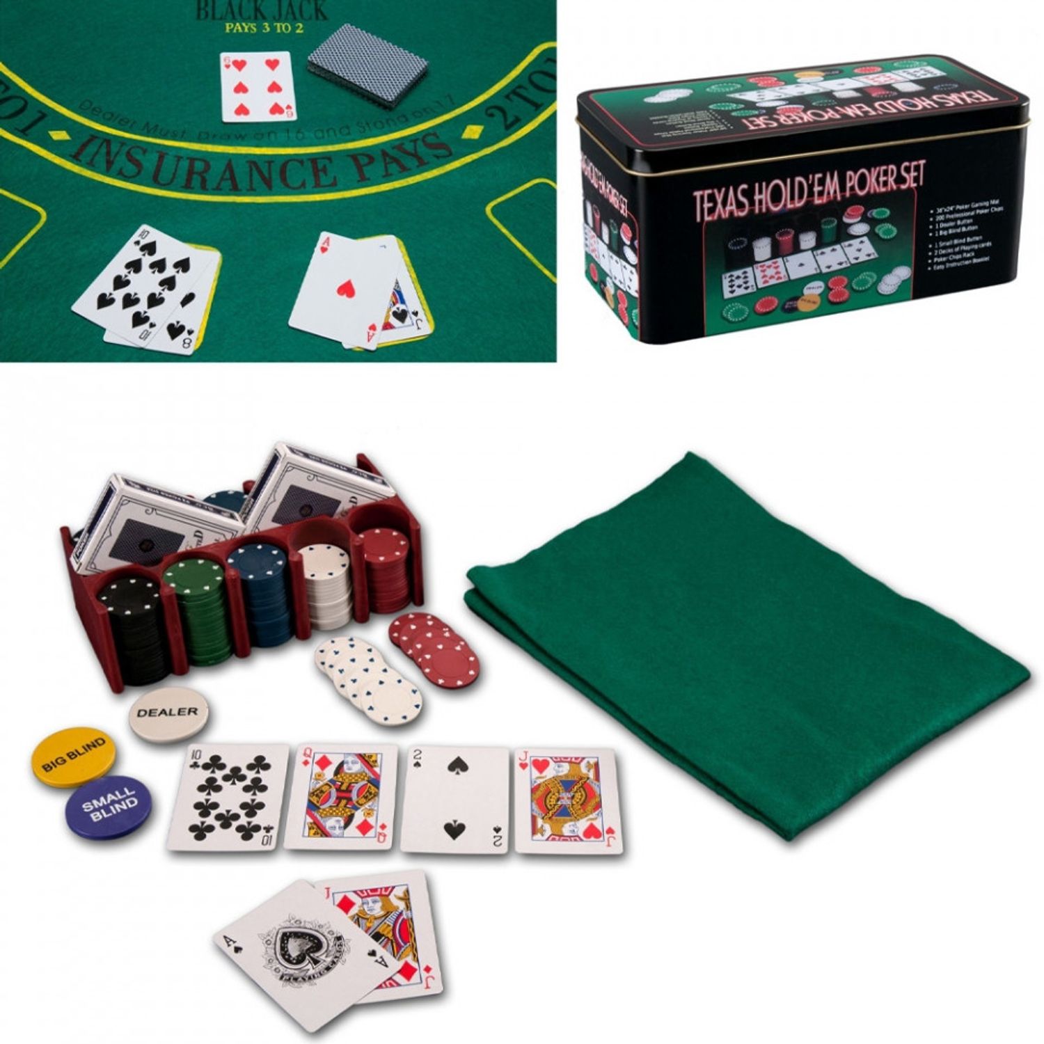 Set Poker plastic + metal + textil fotografia produsului