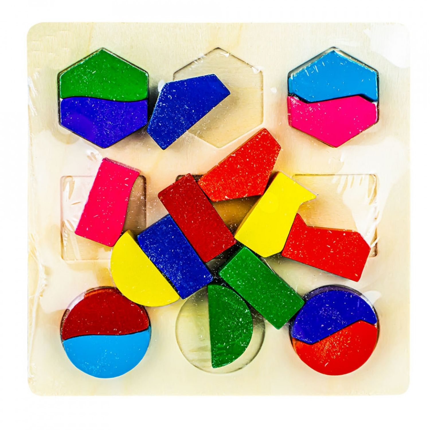 Puzzle din lemn, incastru, Forme geometrice, KXM-603 fotografia produsului View 2 L