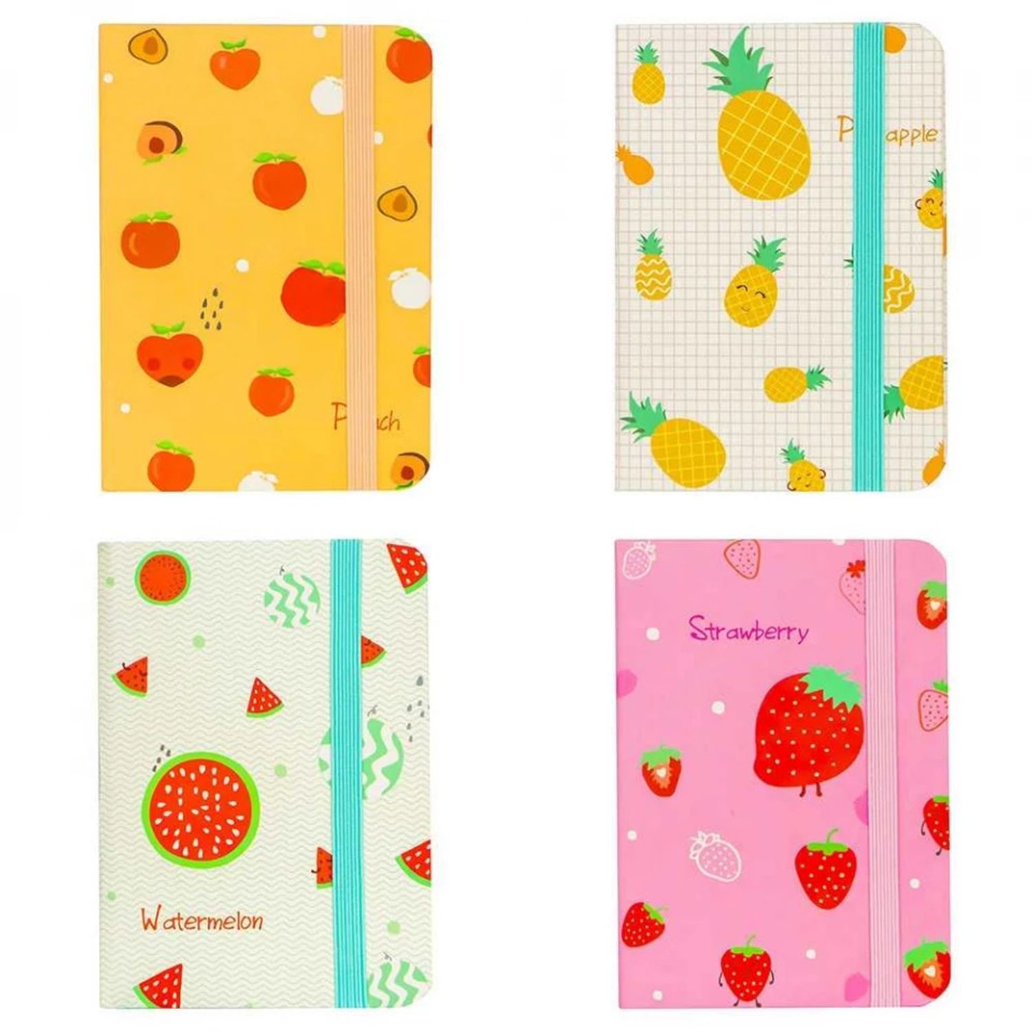 Notes A6 cu elastic, 96 file, Fructe fotografia produsului