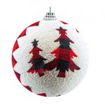 Globuri pom Craciun, albe-braduti, 8 cm, 3/set fotografia produsului View 4 S