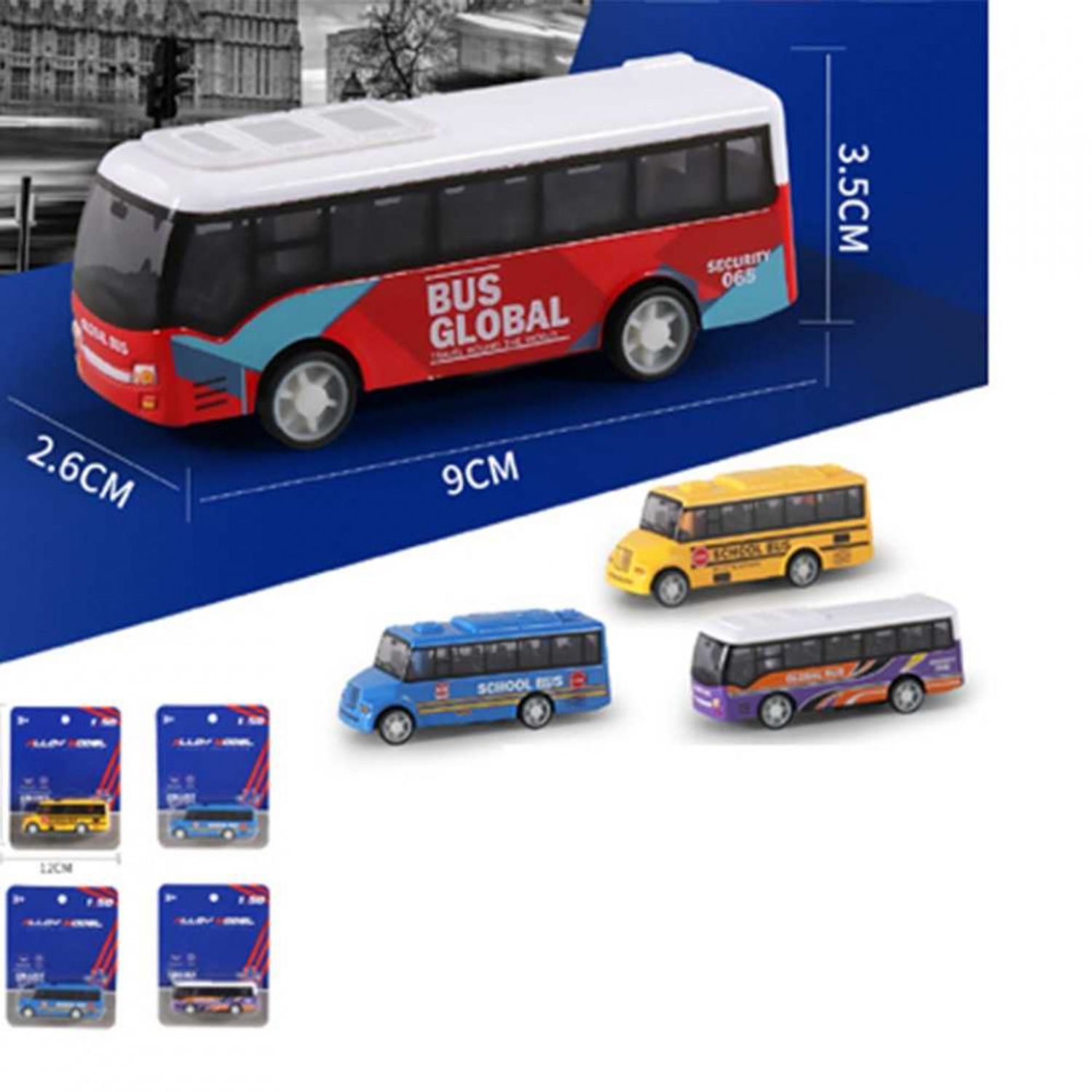 Autobuz din metal, 9 cm fotografia produsului