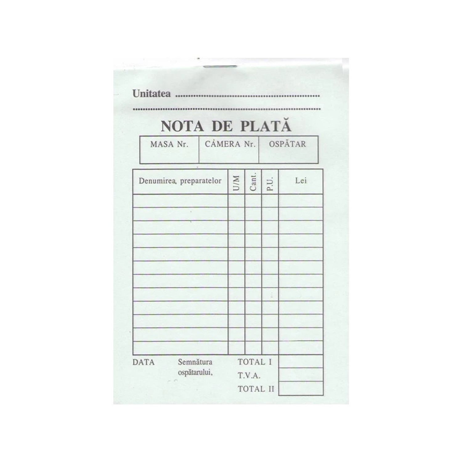 Nota de plata A6, 100 file, autocopiativa, 2 exemplare fotografia produsului