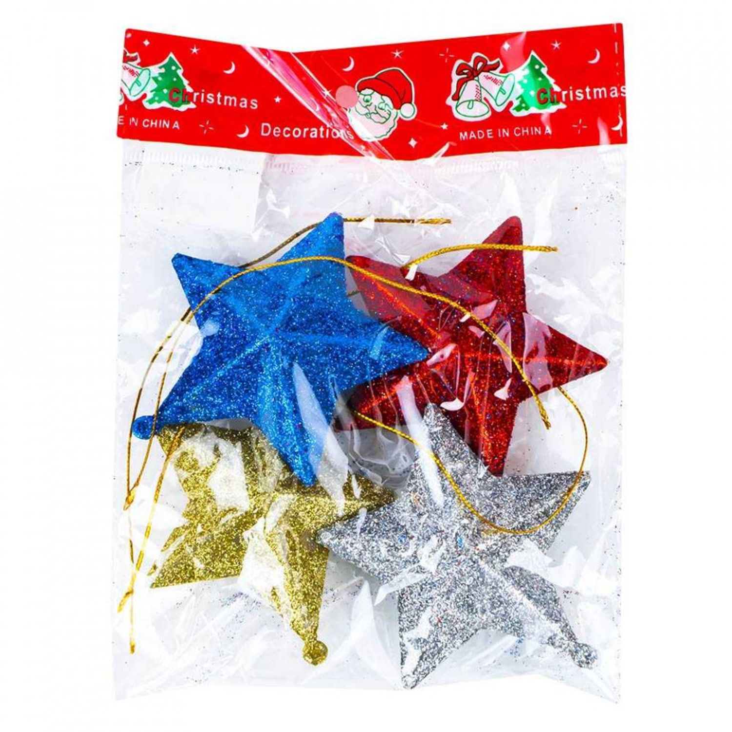 Ornament Craciun, Stea color, 7 cm, 4 buc/set fotografia produsului View 3 L