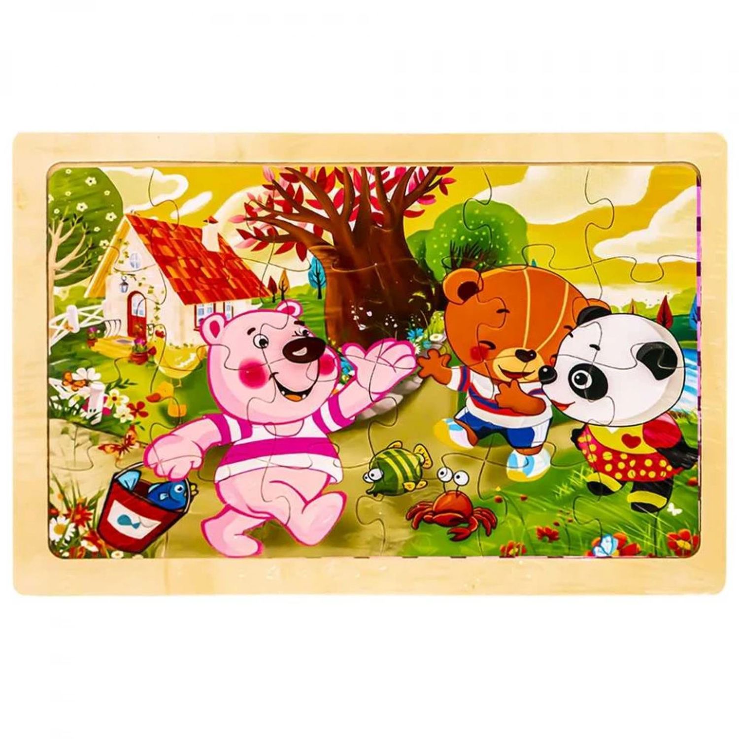 Puzzle lemn, 24 piese, Ursuleti fotografia produsului