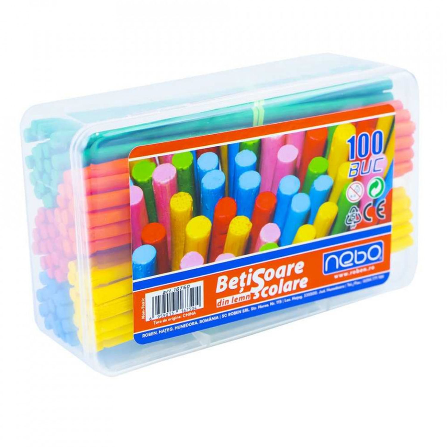 Betisoare scolare de lemn 100 buc|set - NEBO fotografia produsului