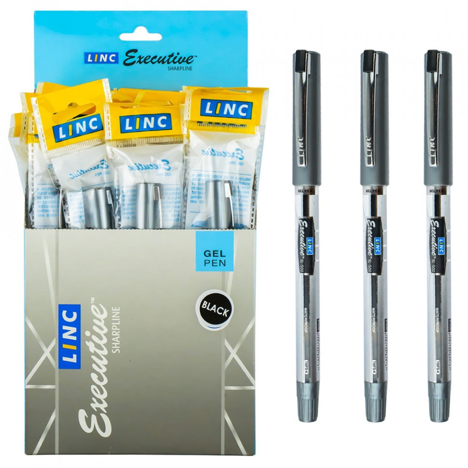 Pix cu gel Executive negru 0,5mm - LINC fotografia produsului