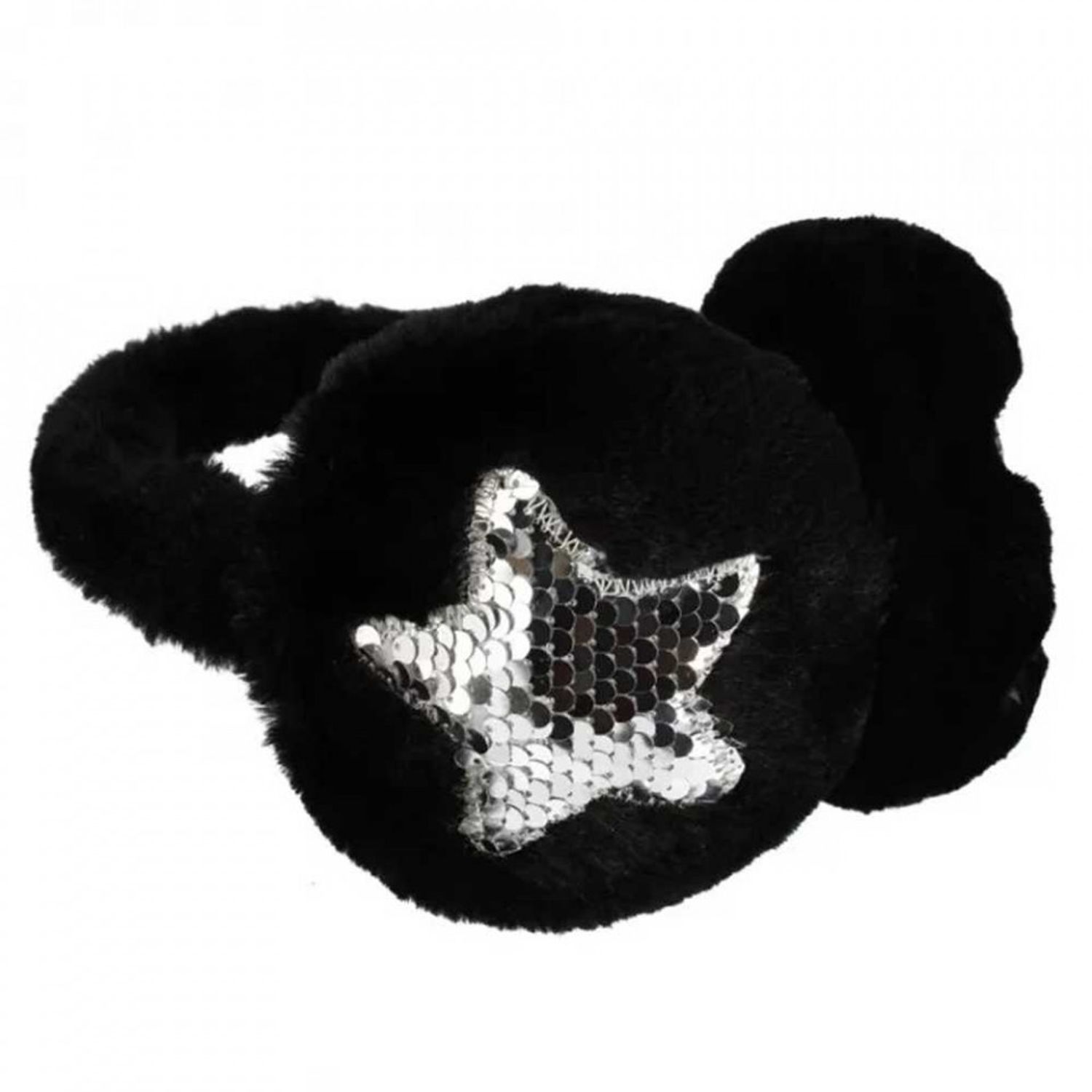 Casca protectie urechi, Neagra, cu blanita si paiete - STARPAK fotografia produsului View 3 L