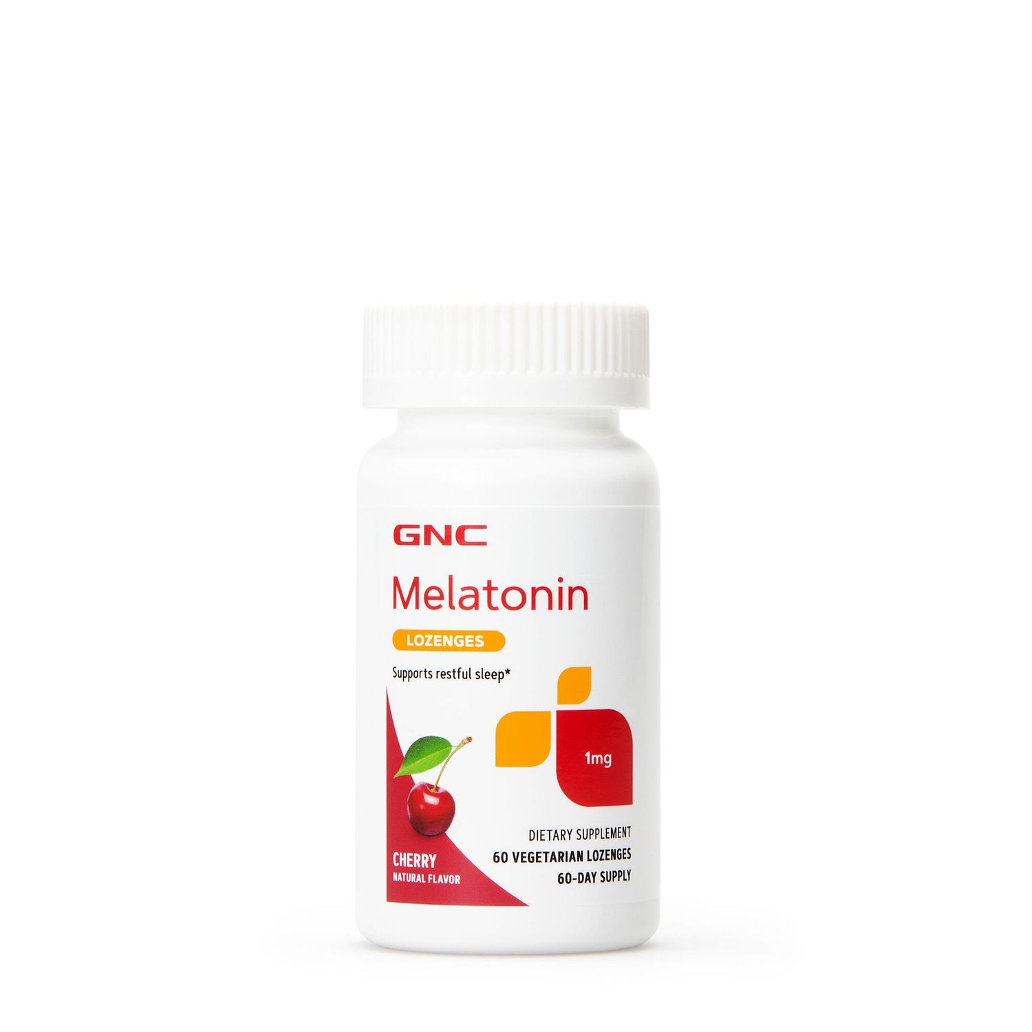 GNC Melatonin 1 mg, cu Aroma de Cirese, 60 tablete fotografia produsului