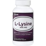 GNC L-Lysine 500 mg, L-Lizina, 100 tb fotografia produsului