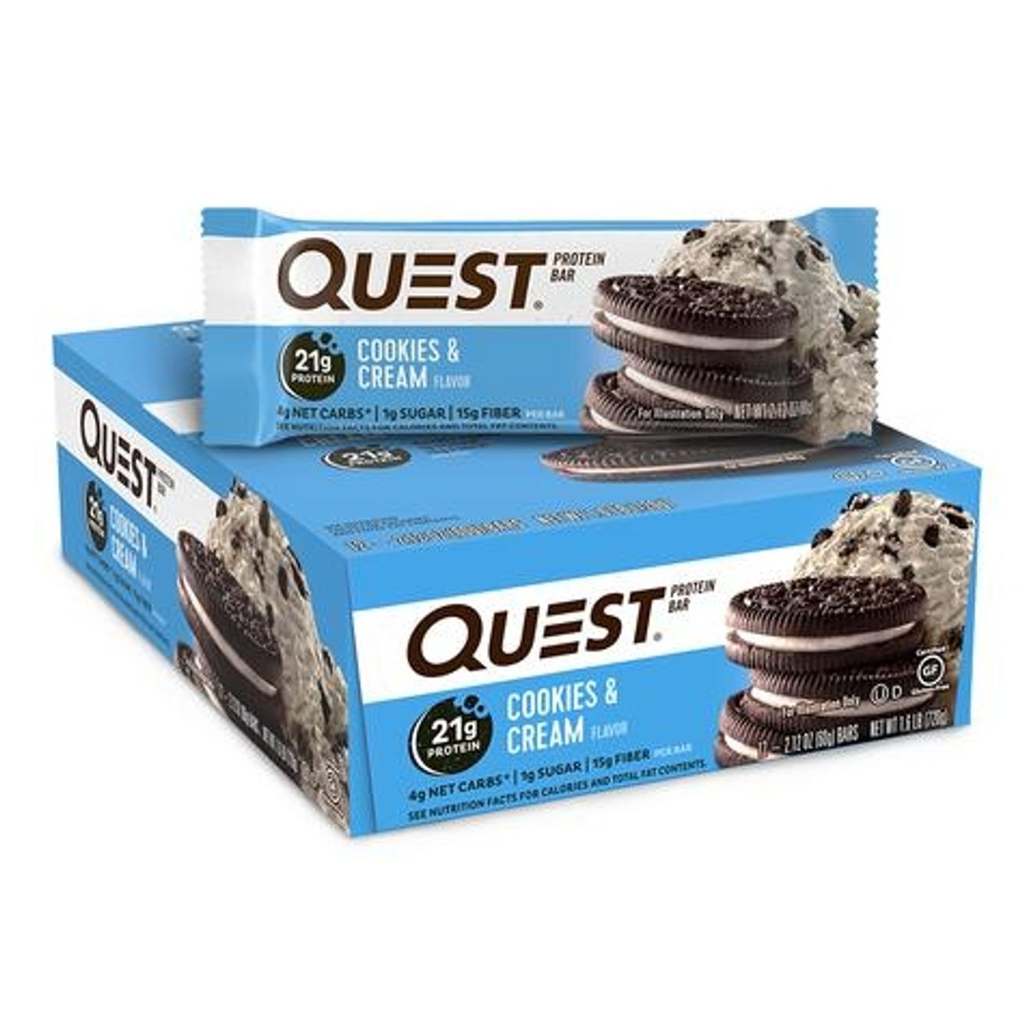 Quest&reg; Protein Bar, Baton Proteic, cu Aroma de Biscuiti si Frisca, 60g fotografia produsului