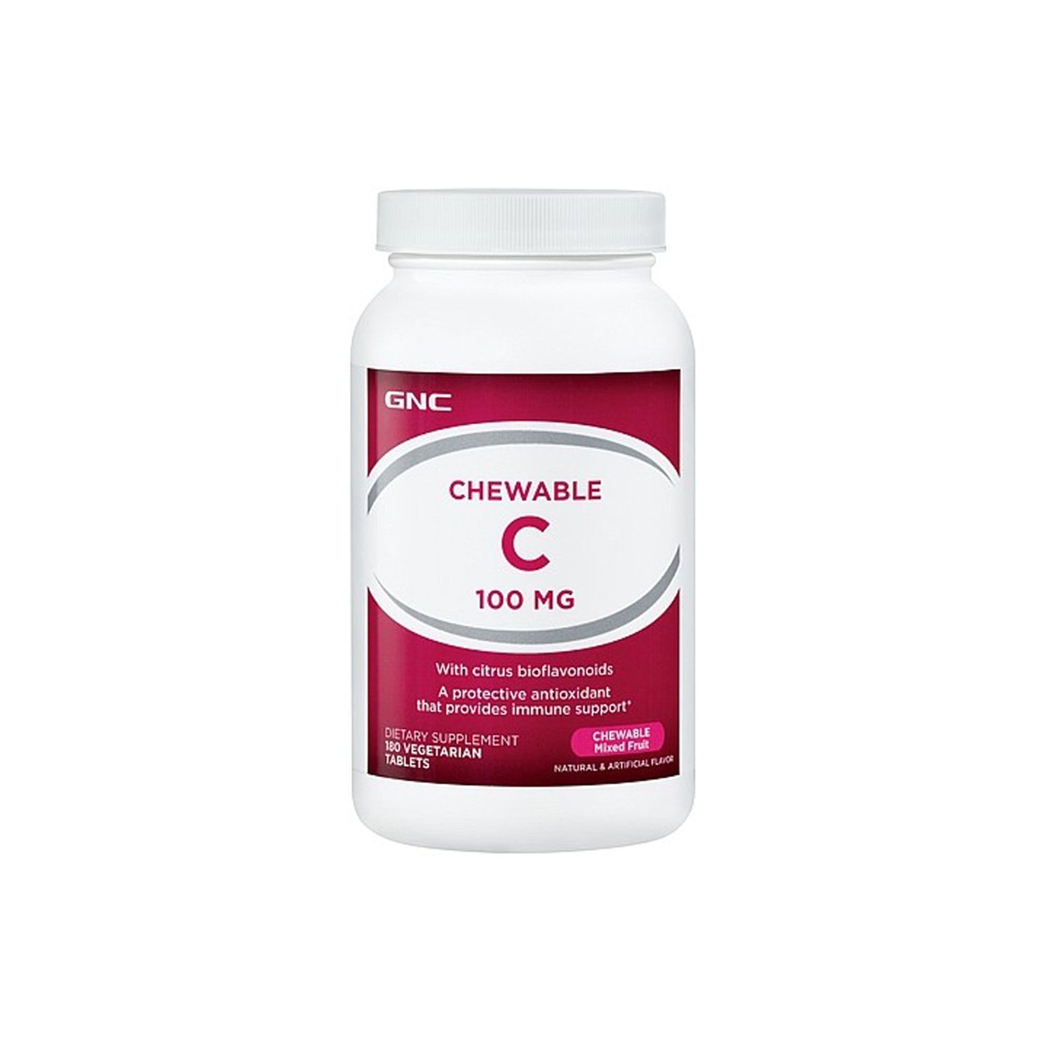 GNC Chewable C 100 mg, Vitamina C Masticabila, 180 tb fotografia produsului