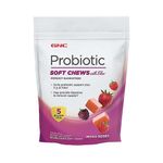 GNC Probiotic Soft Chews with Fiber, Probiotice Caramele cu Fibre, cu Aroma de Fructe, 30 Caramele fotografia produsului