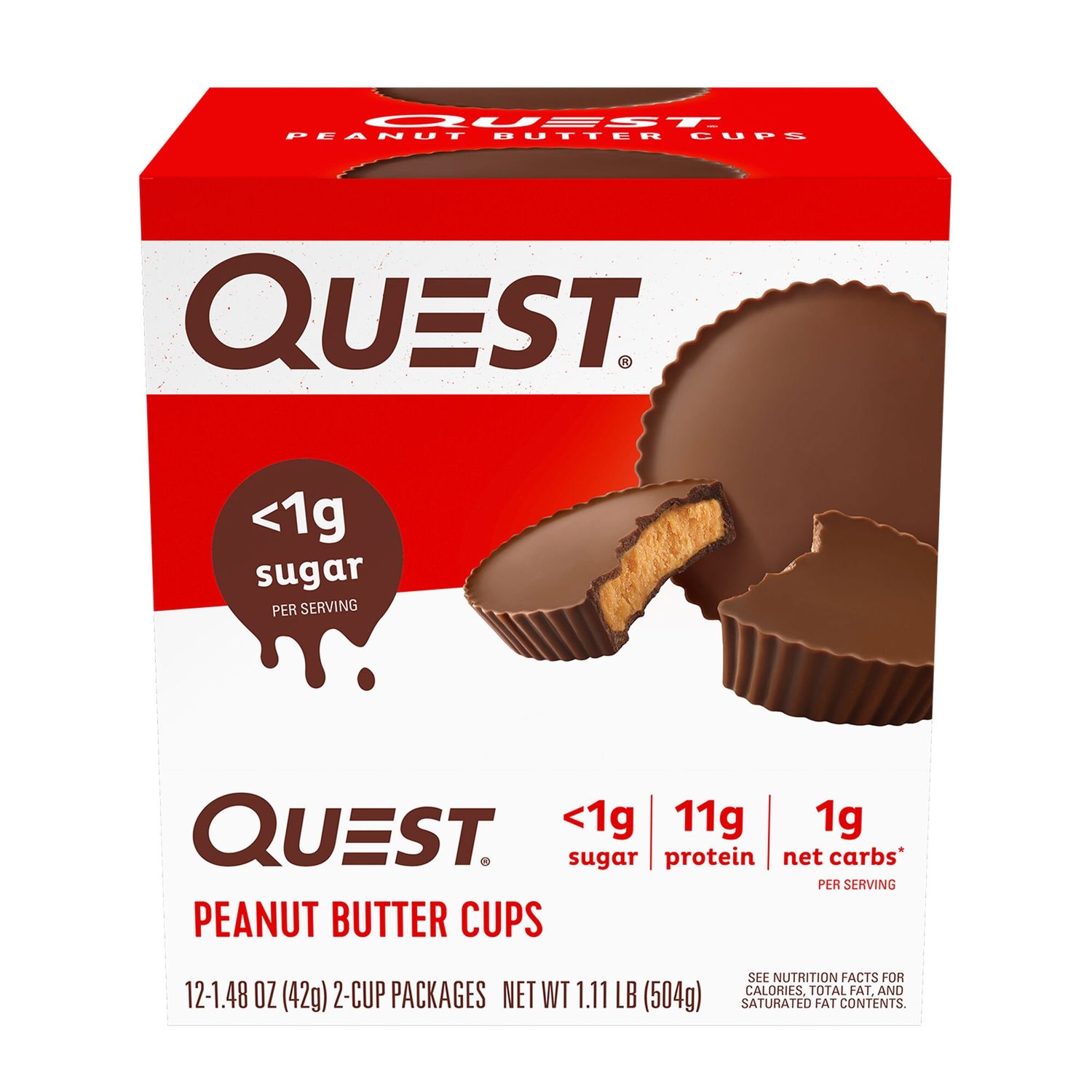 Quest&reg; Peanut Butter Cups, Baton Proteic, cu Aroma de Unt de Arahide, 42 g fotografia produsului