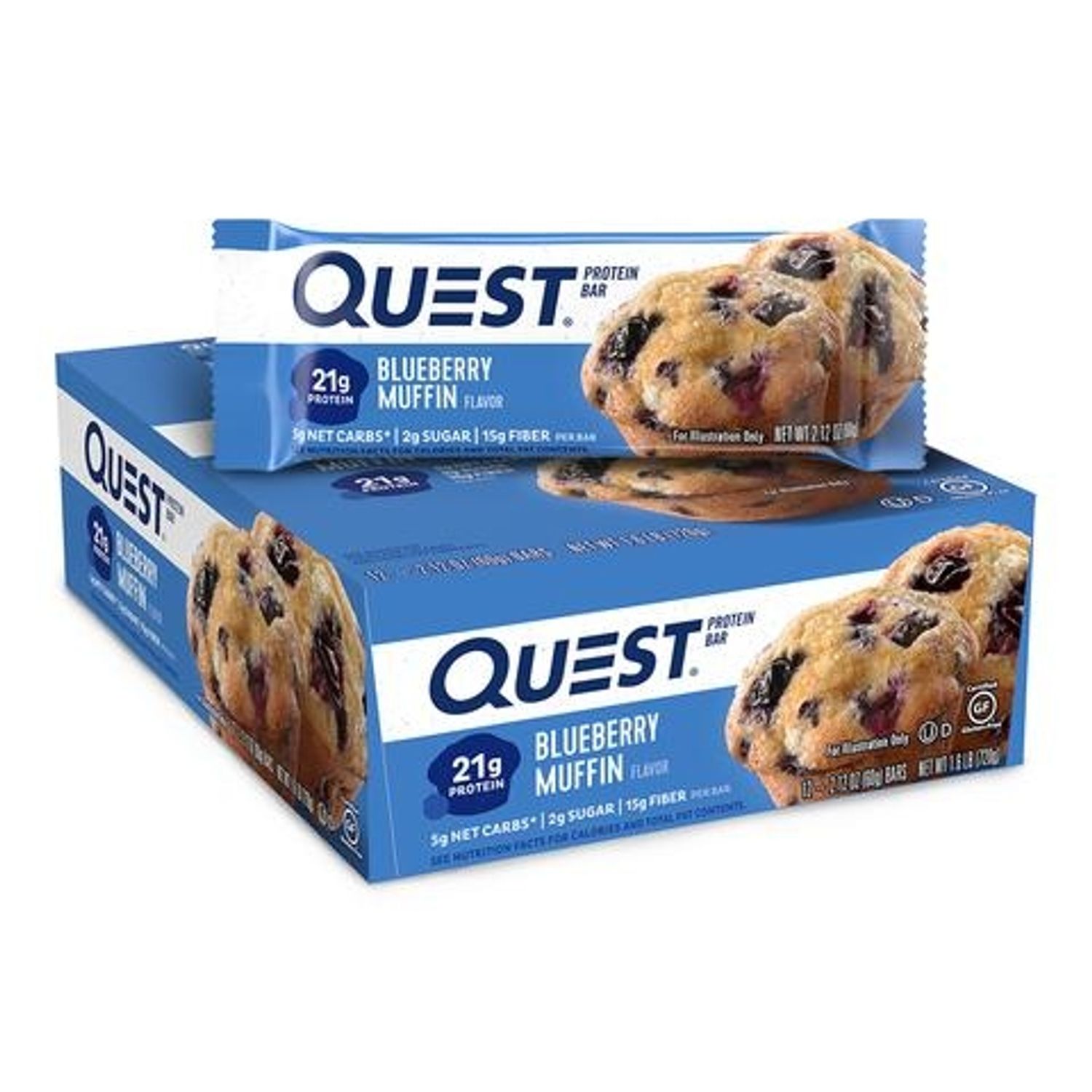 Quest&reg; Protein Bar, Baton Proteic, cu Aroma de Briose cu Afine, 60g fotografia produsului