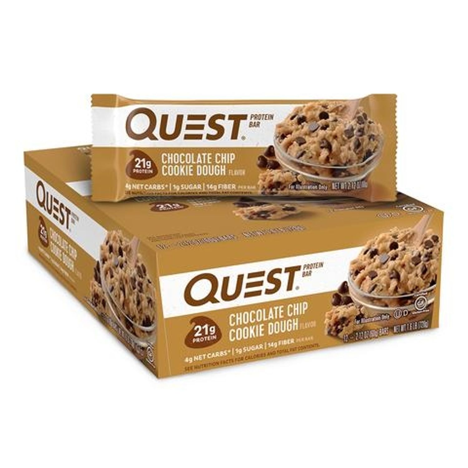 Quest&reg; Protein Bar, Baton Proteic, cu Aroma de Fulgi de Ciocolata, 60g fotografia produsului