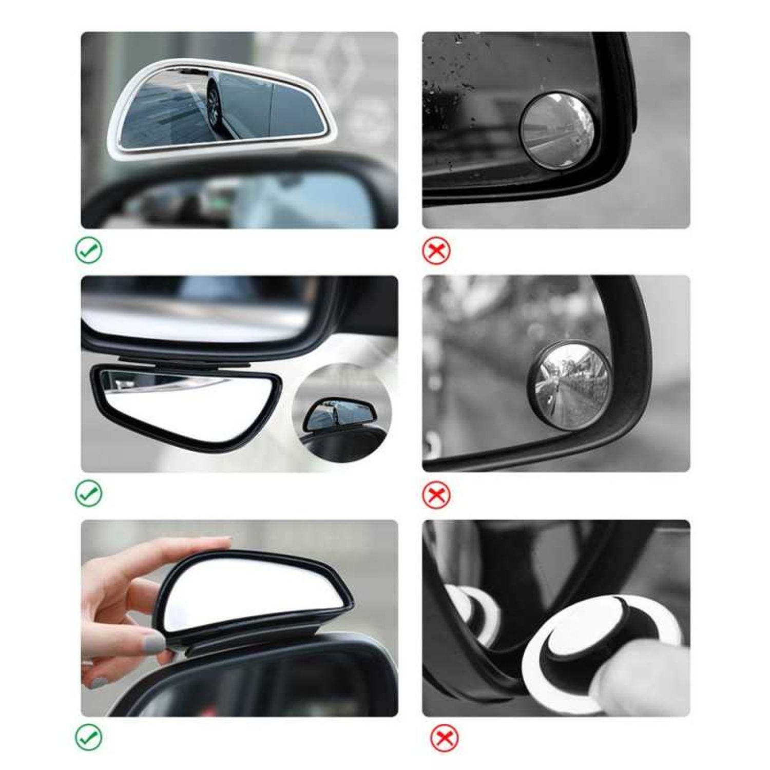 Oglinda Baseus ACFZJ-01 Full-view 2 x Blind-Spot Mirror Negru fotografia produsului View 4 L