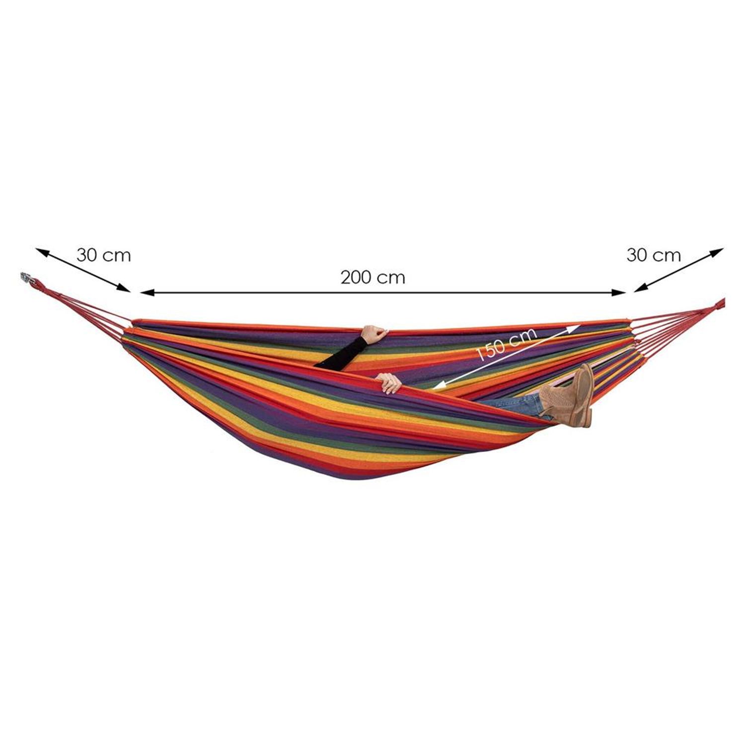 Hamac doua persoane, Sersimo, 100% Bumbac 200&times;150 cm, multicolor fotografia produsului View 13 L