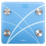 Cantar electronic de persoane cu Bluetooth Daewoo, 180 kg, Pornire automata, Bluetooth 4.0, Display LED, Albastru fotografia produsului