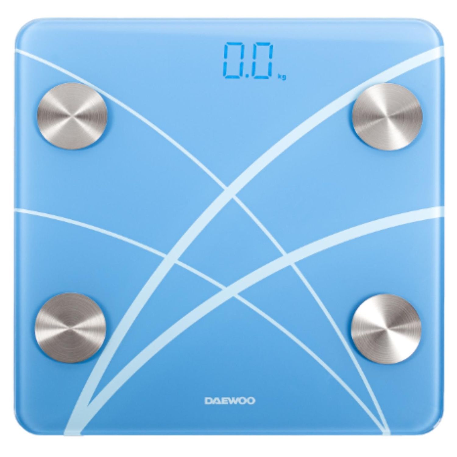 Cantar electronic de persoane cu Bluetooth Daewoo, 180 kg, Pornire automata, Bluetooth 4.0, Display LED, Albastru fotografia produsului