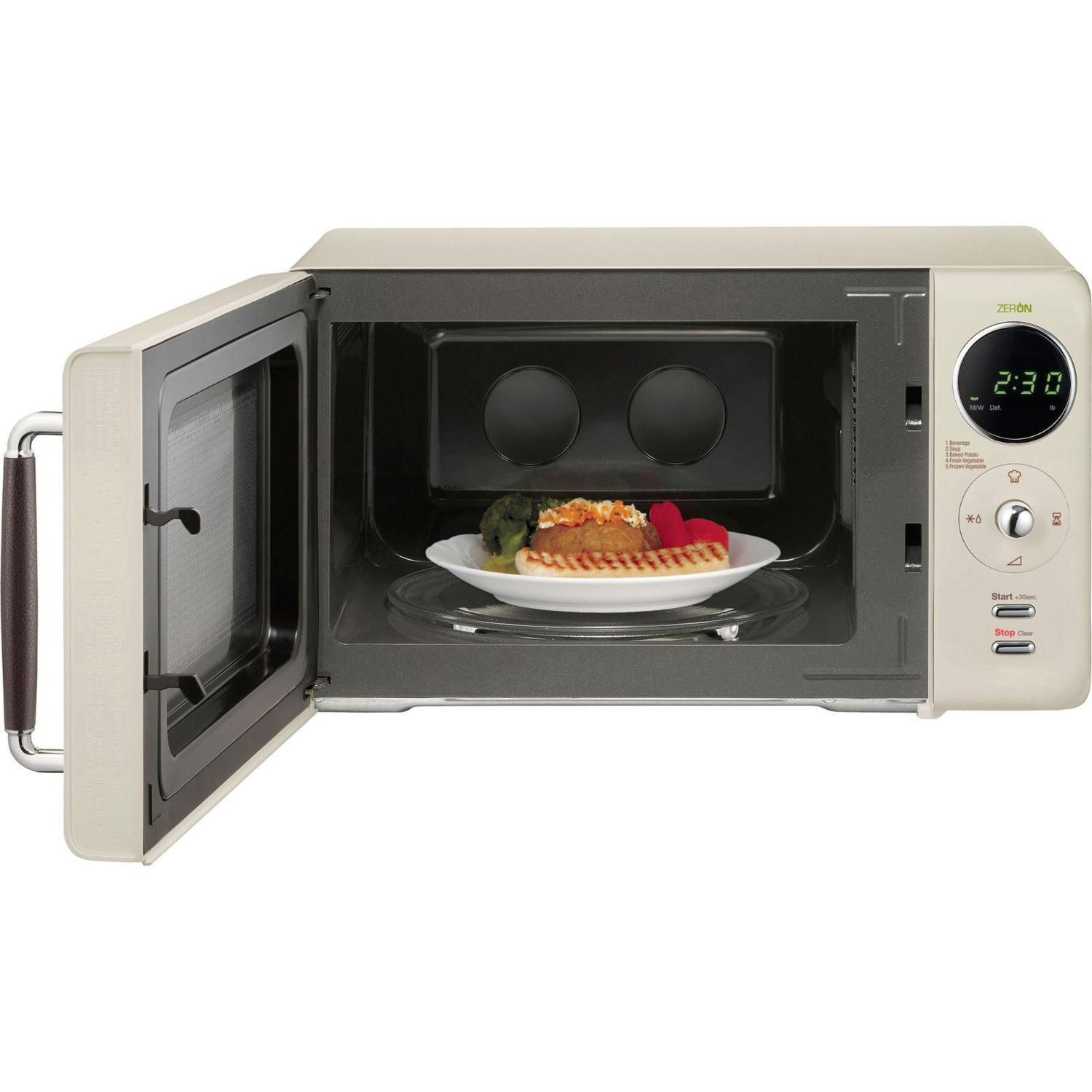Cuptor cu microunde Daewoo KOR-669RC, 20 L, 800 W, Mecanic, Timer, Bej fotografia produsului View 4 L