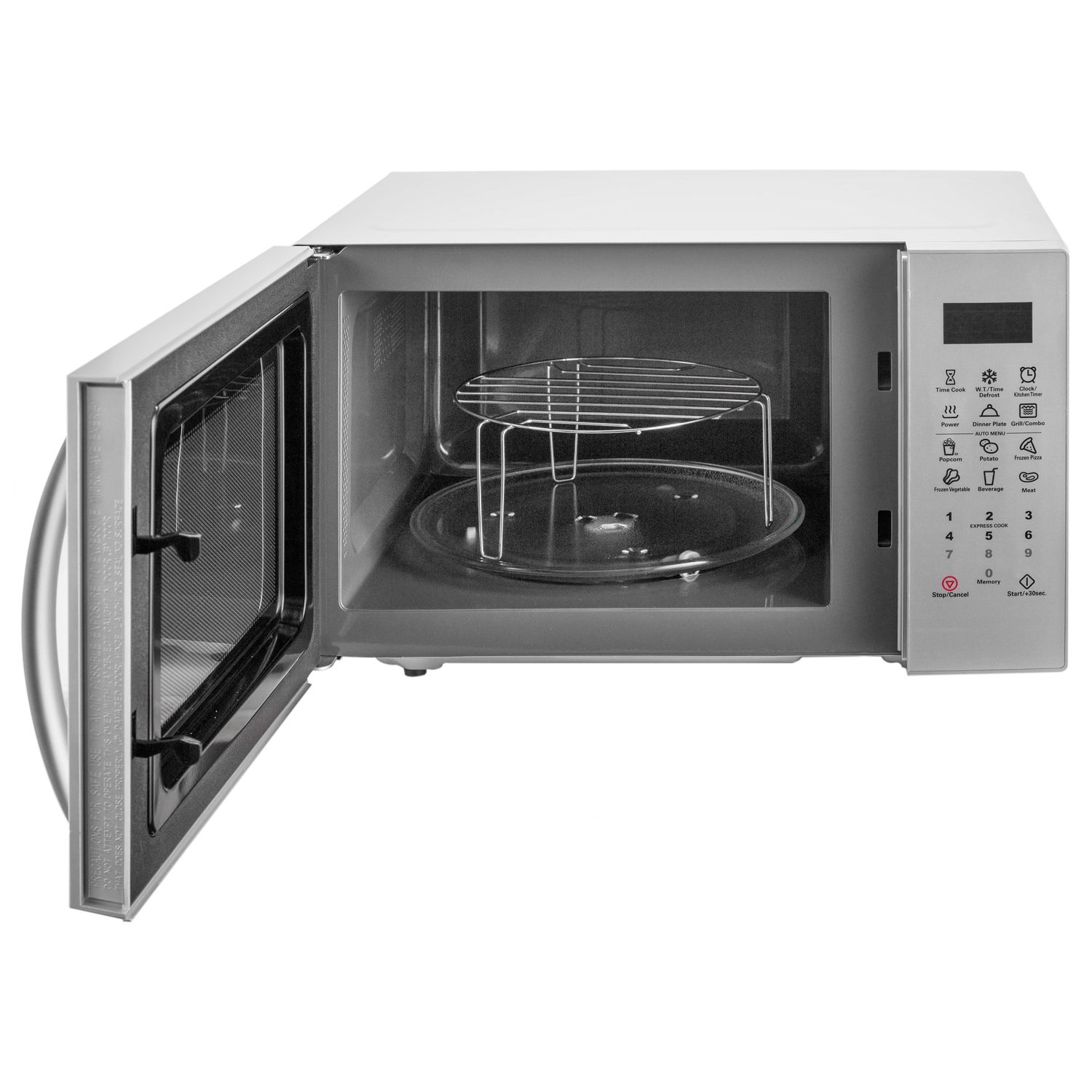 Cuptor cu microunde Daewoo KOR-91RBS-1, 23 L, 900 W, display LED, 10 programe predefinite, program popcorn, Argintiu fotografia produsului View 4 L