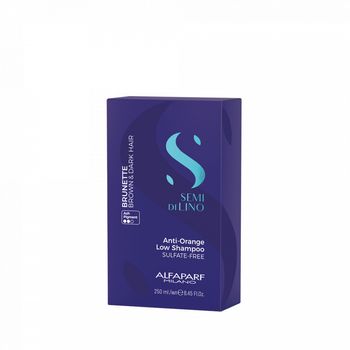 Sampon pentru neutralizarea tonurilor de portocaliu Alfaparf Milano Semi Di Lino Brunette, 1000 ml