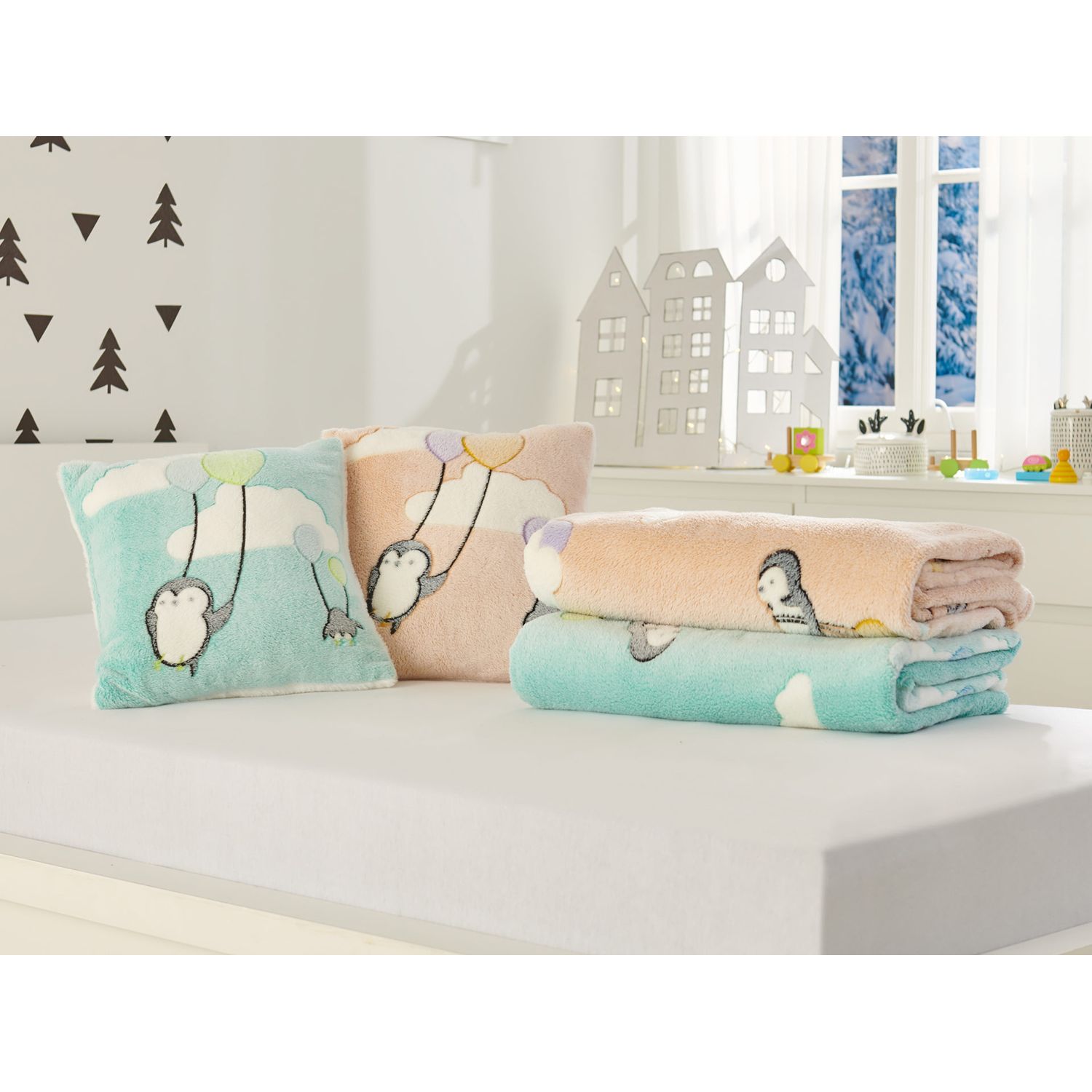 Set pentru copii Warm Hug 2021 130x190 cm menta fotografia produsului View 2 L