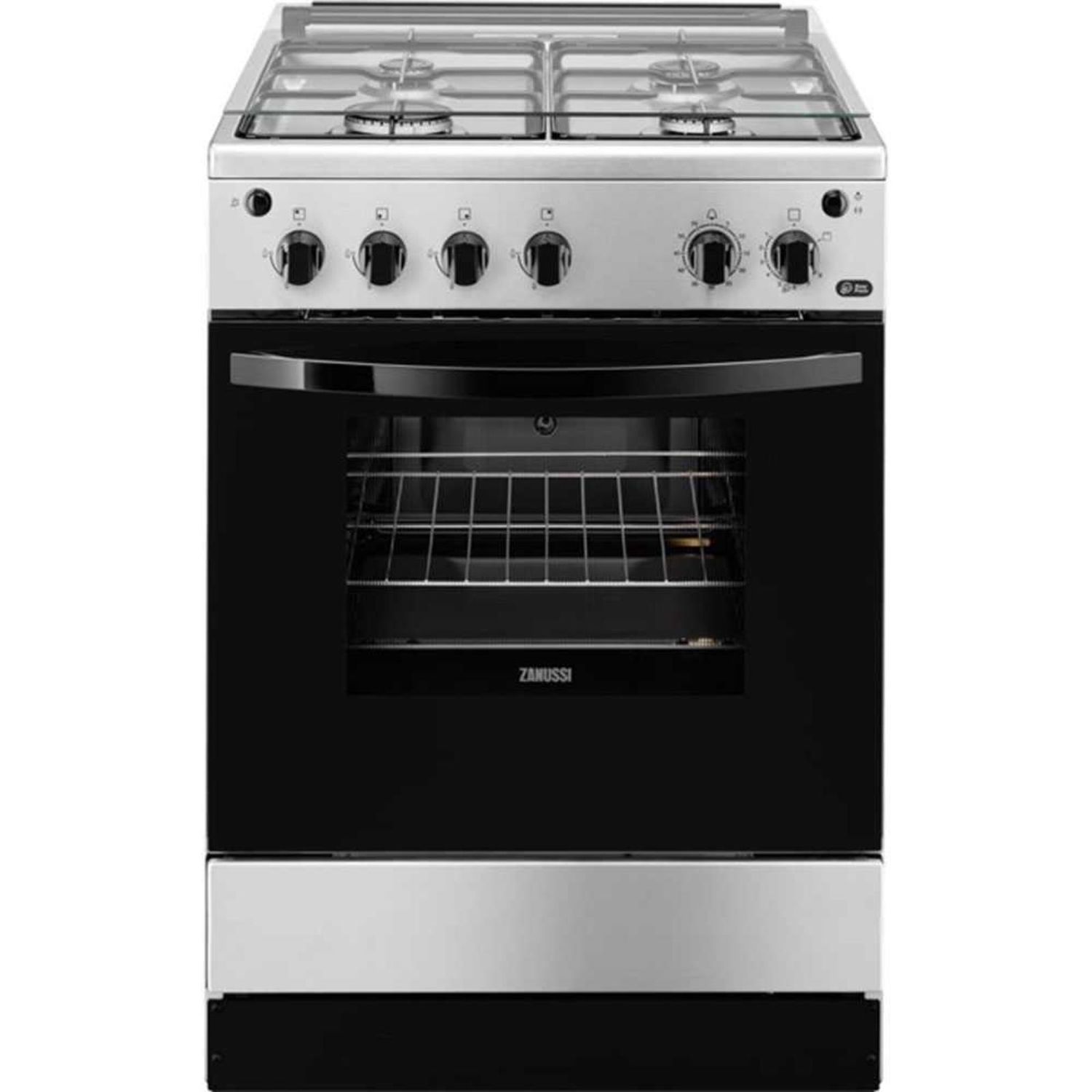 Aragaz Zanussi ZCG612H1XA, gaz, 4 arzatoare, grill, rotisor, 60 cm, Inox fotografia produsului
