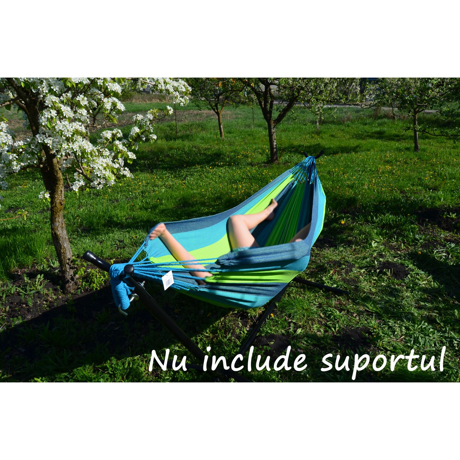 Hamac doua persoane, Sersimo, 200x150 cm, verde albastru fotografia produsului View 5 L