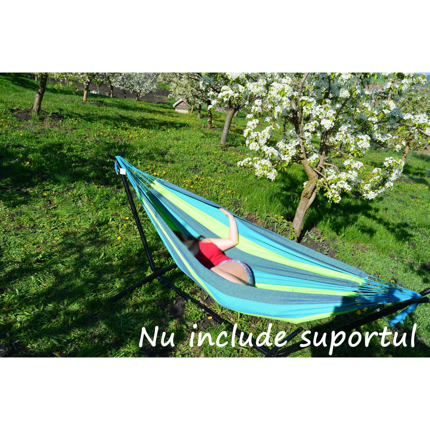 Hamac doua persoane, Sersimo, 200x150 cm, verde albastru fotografia produsului View 3 L