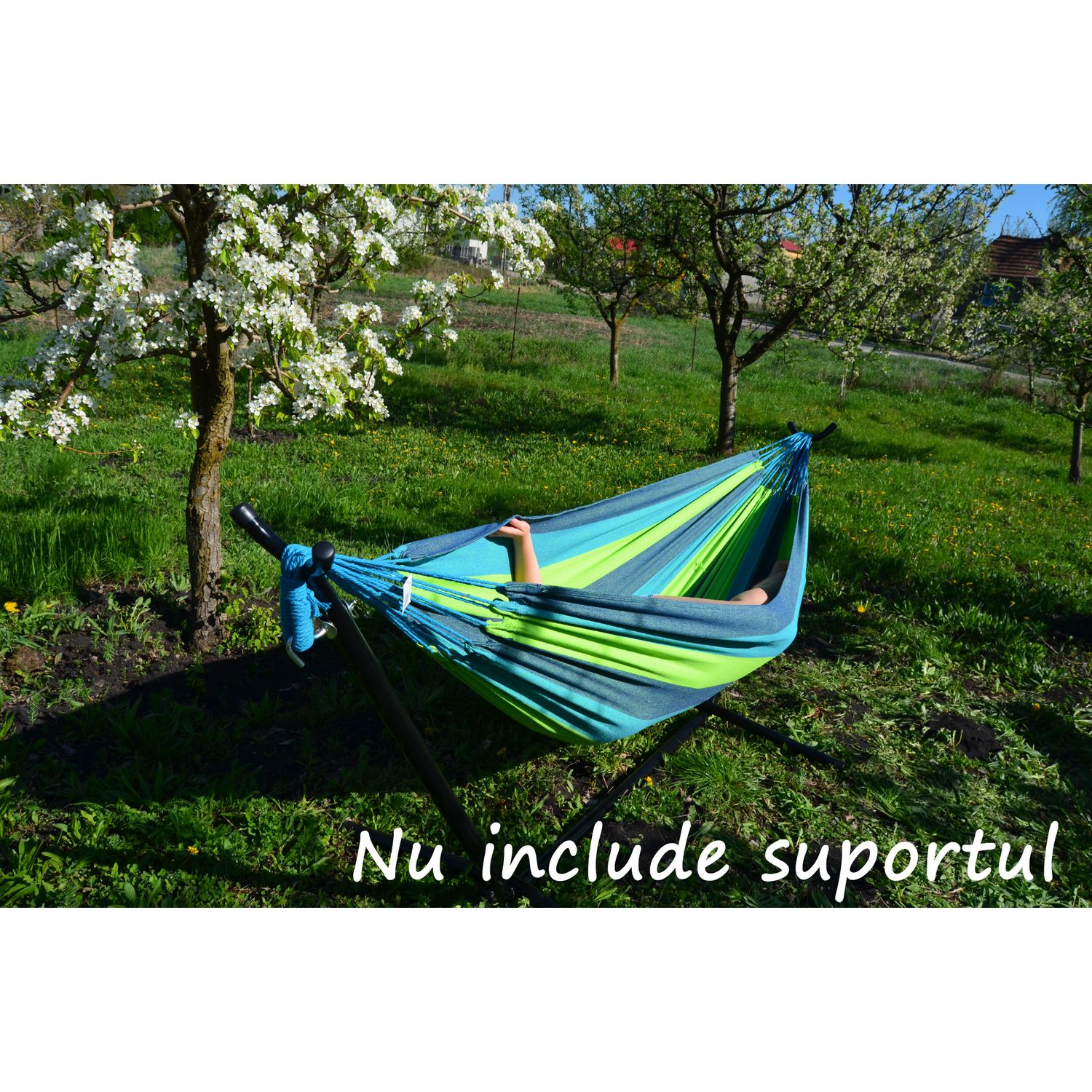 Hamac doua persoane, Sersimo, 200x150 cm, verde albastru fotografia produsului View 2 L