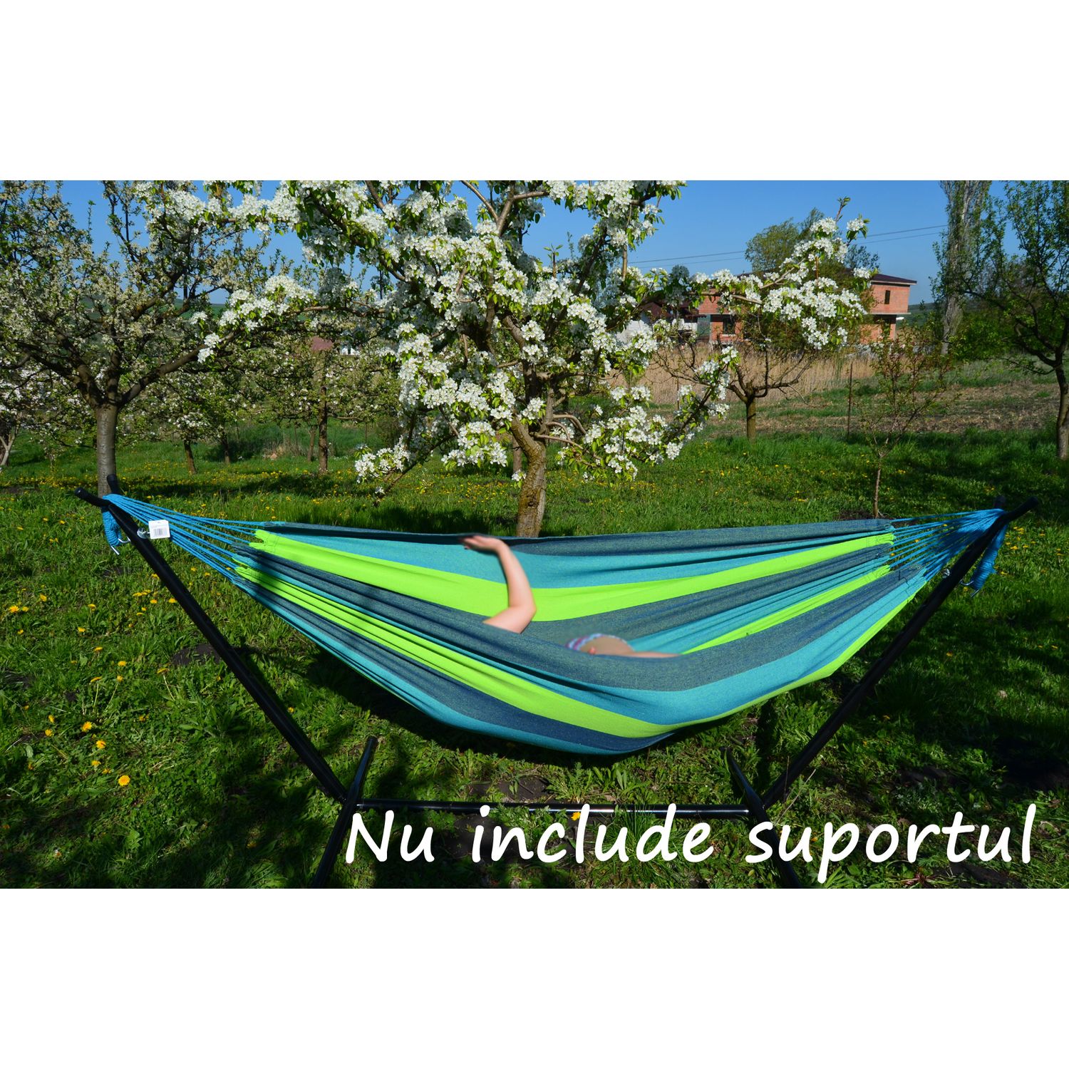 Hamac doua persoane, Sersimo, 200x150 cm, verde albastru fotografia produsului View 4 L