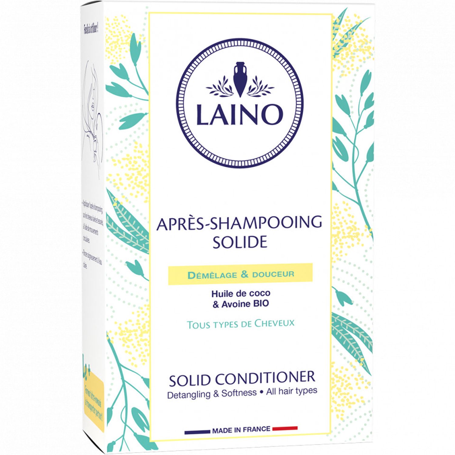Balsam solid natural, pentru toate tipurile de păr, Laino, 60g fotografia produsului