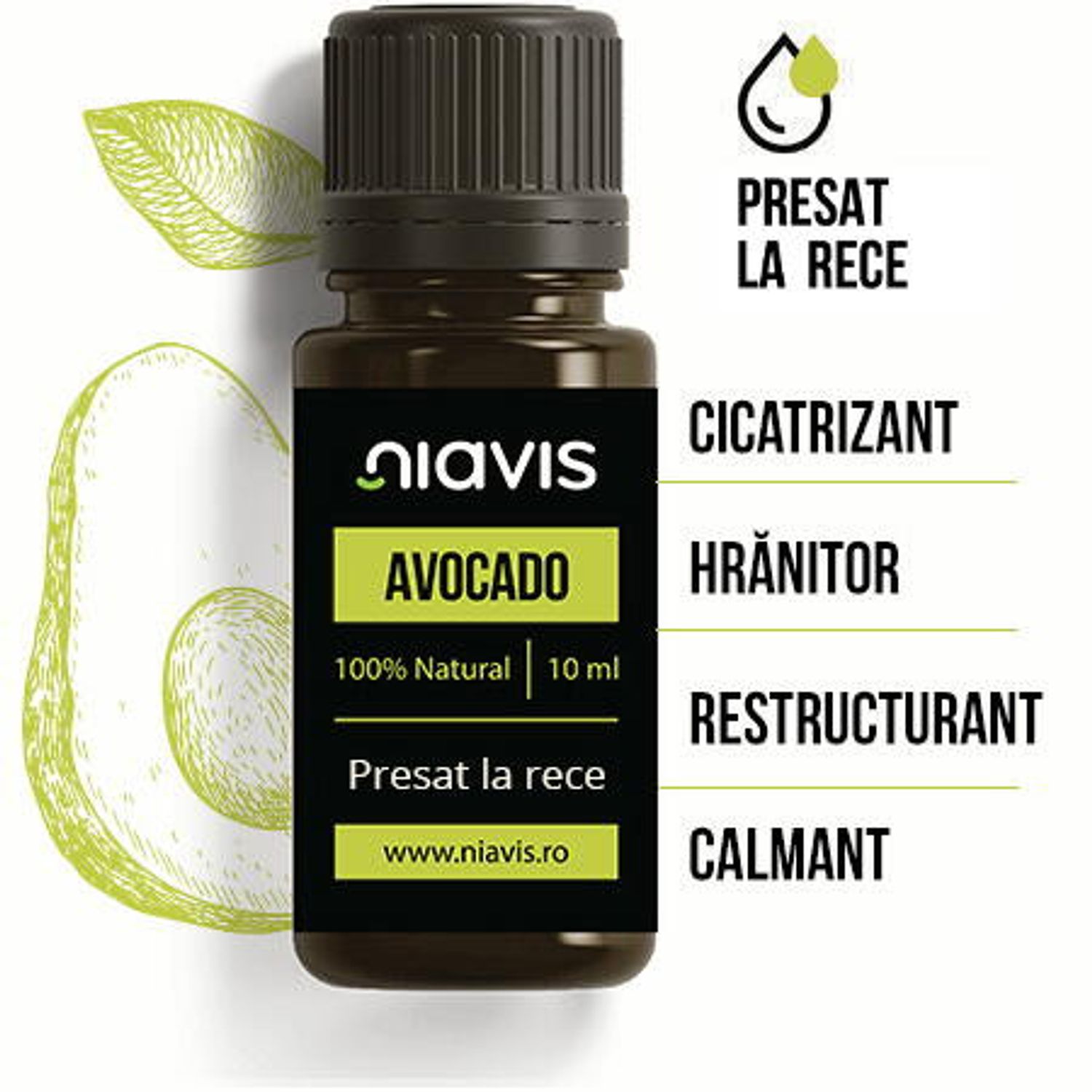 Ulei de Avocado, Niavis, 10ml fotografia produsului