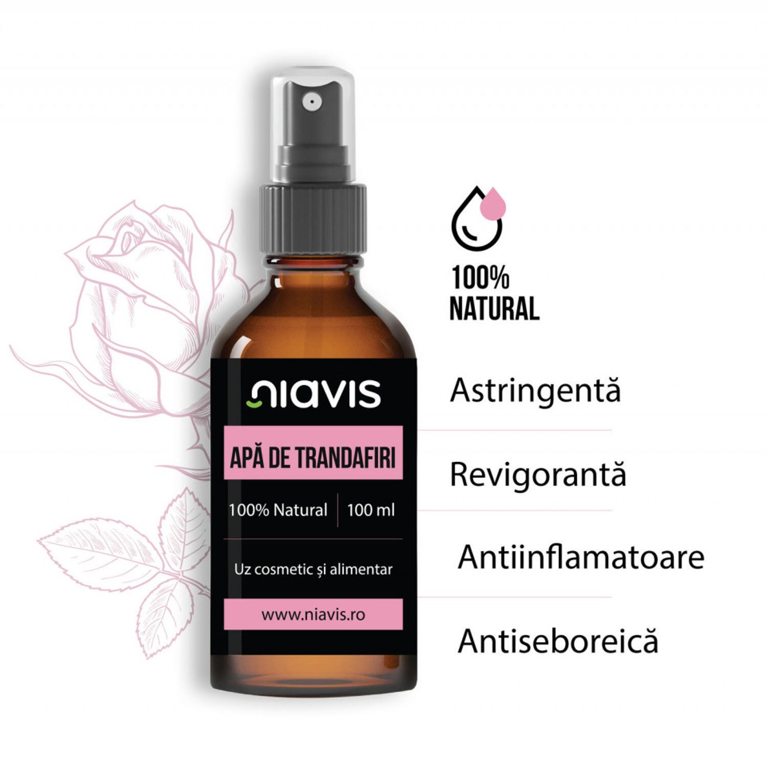 Apa de Trandafiri, Niavis, 100ml fotografia produsului