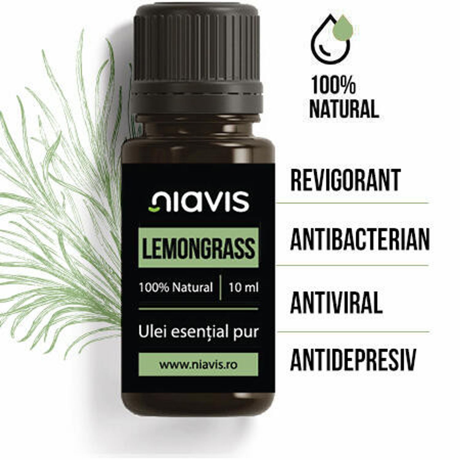 Ulei Esential de Lemongrass, Niavis, 10ml fotografia produsului
