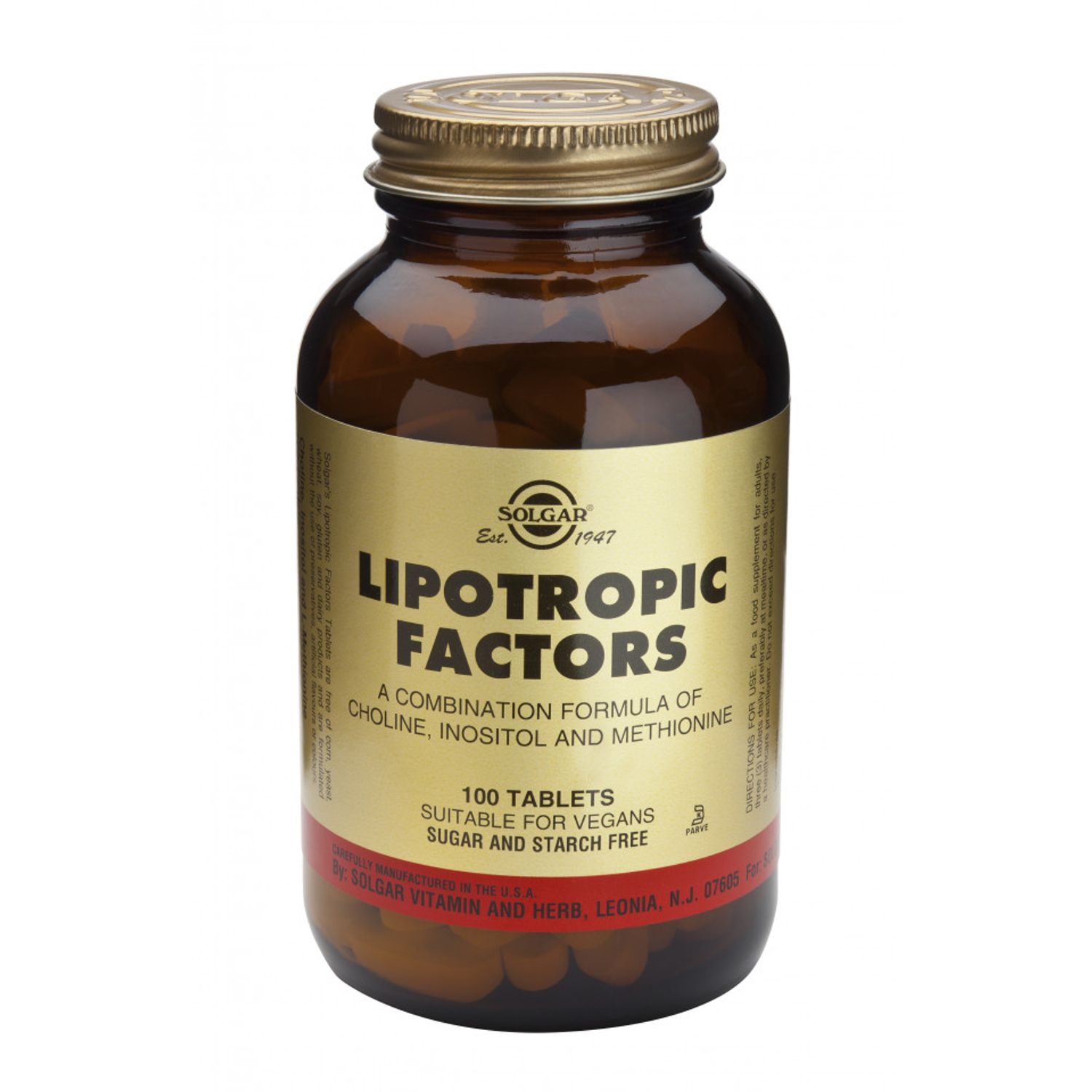 Lipotropic Factors 100tablete, Solgar fotografia produsului