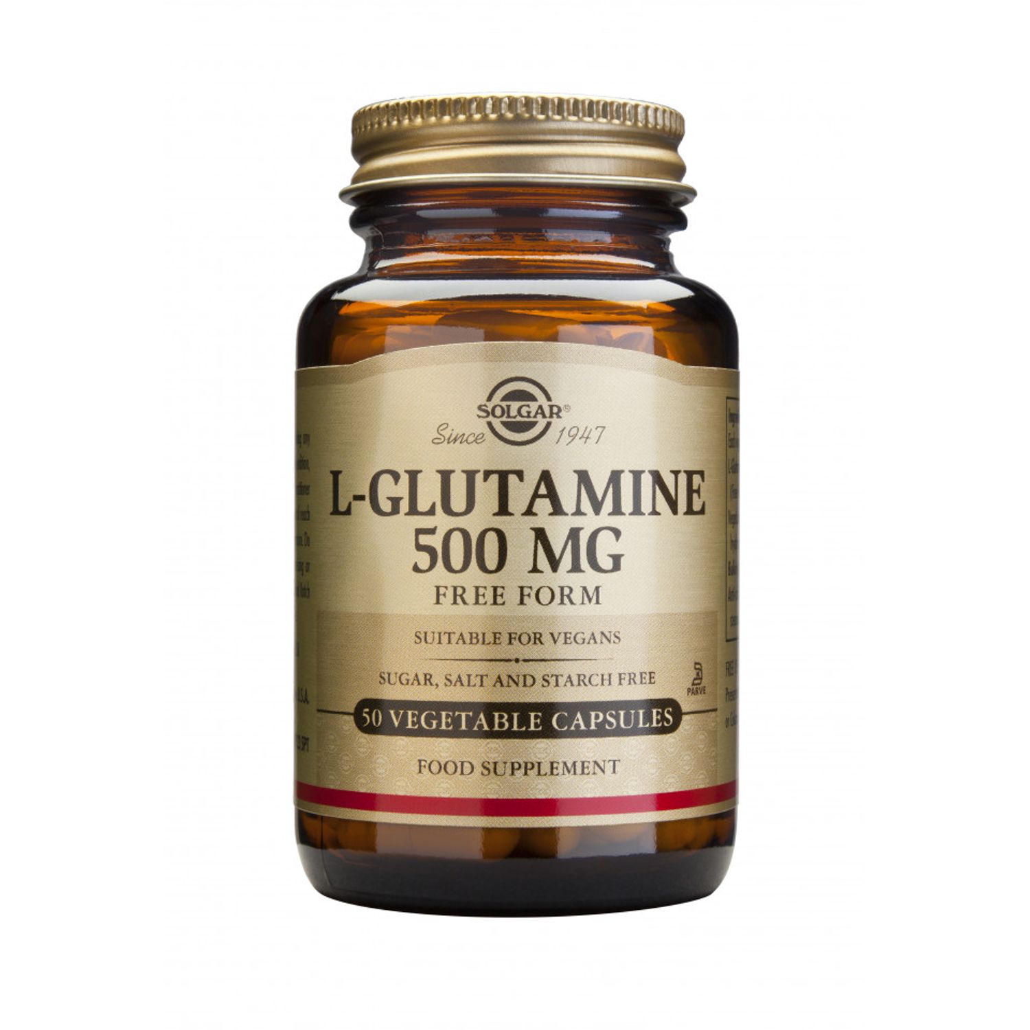 L-Glutamine 500mg 50veg caps, Solgar fotografia produsului