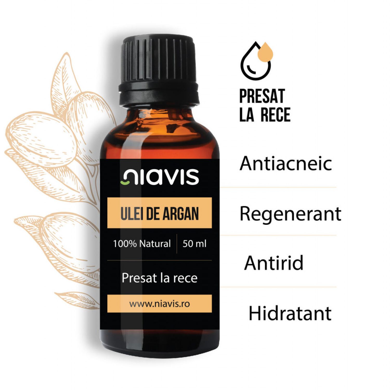Ulei de Argan, Niavis, 50ml fotografia produsului