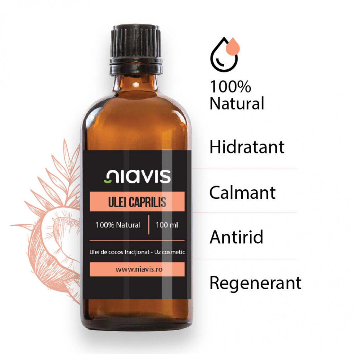 Ulei Caprilis (Ulei de Cocos Fractionat) 100ml fotografia produsului