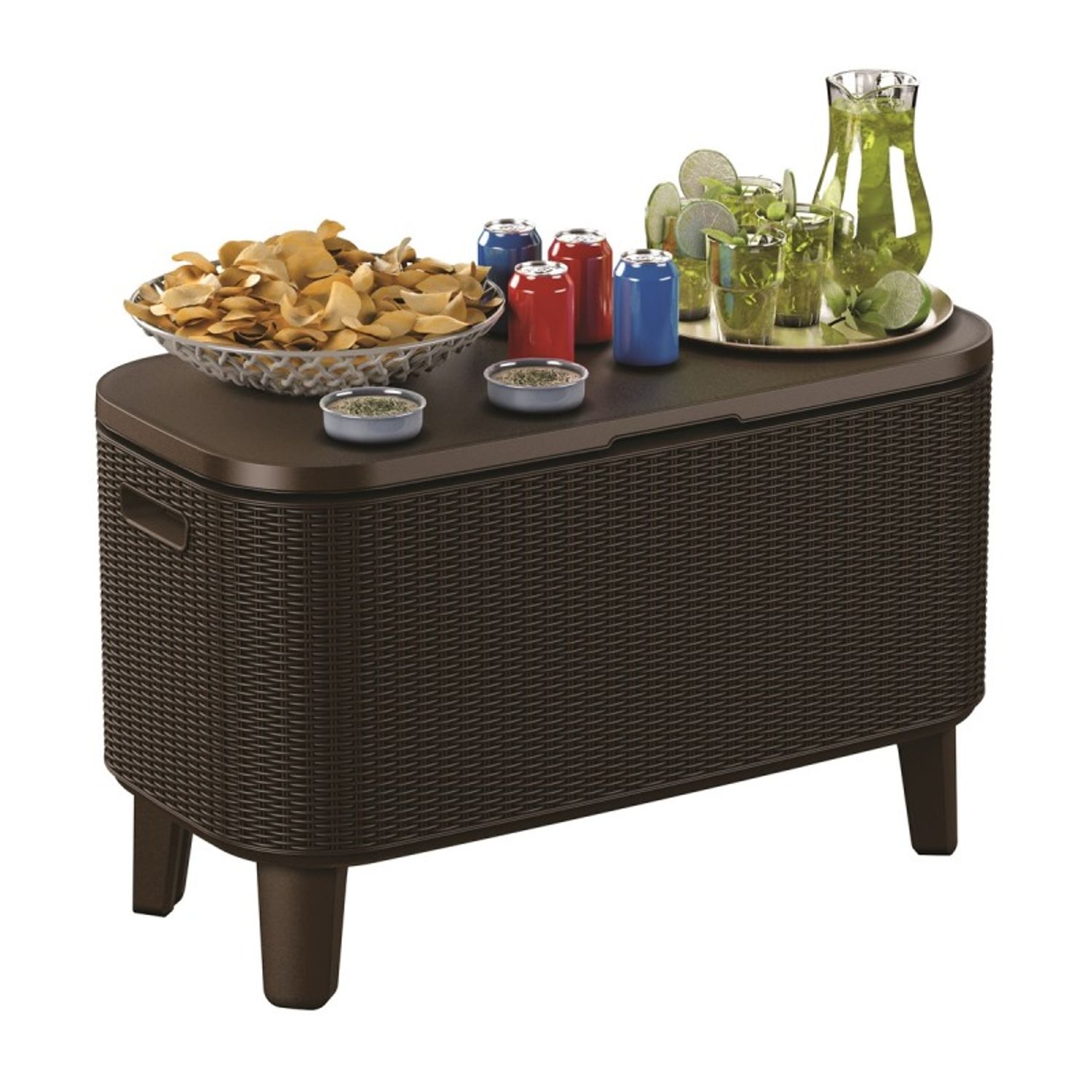 Mini bar gradina ratan maro Keter Bevy Cool Bar fotografia produsului View 3 L