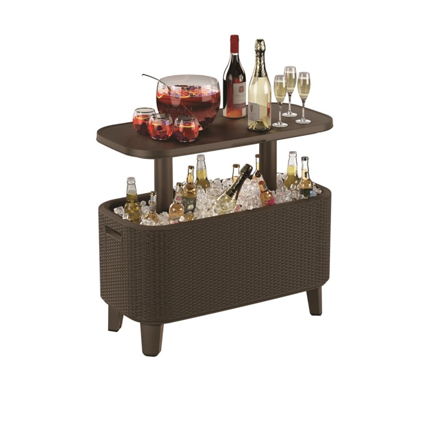 Mini bar gradina ratan maro Keter Bevy Cool Bar fotografia produsului View 2 L